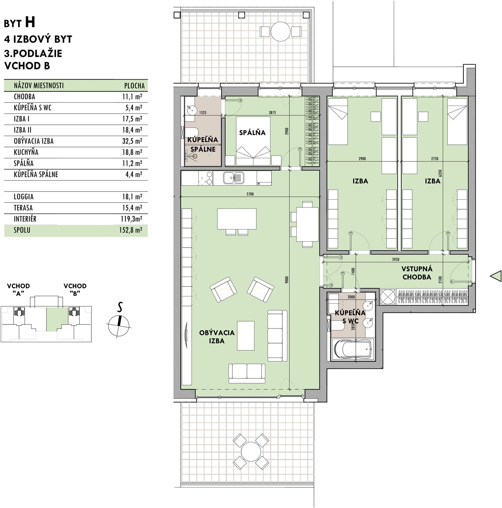 Rezidencia Potôčik - H3 - Pôdorys