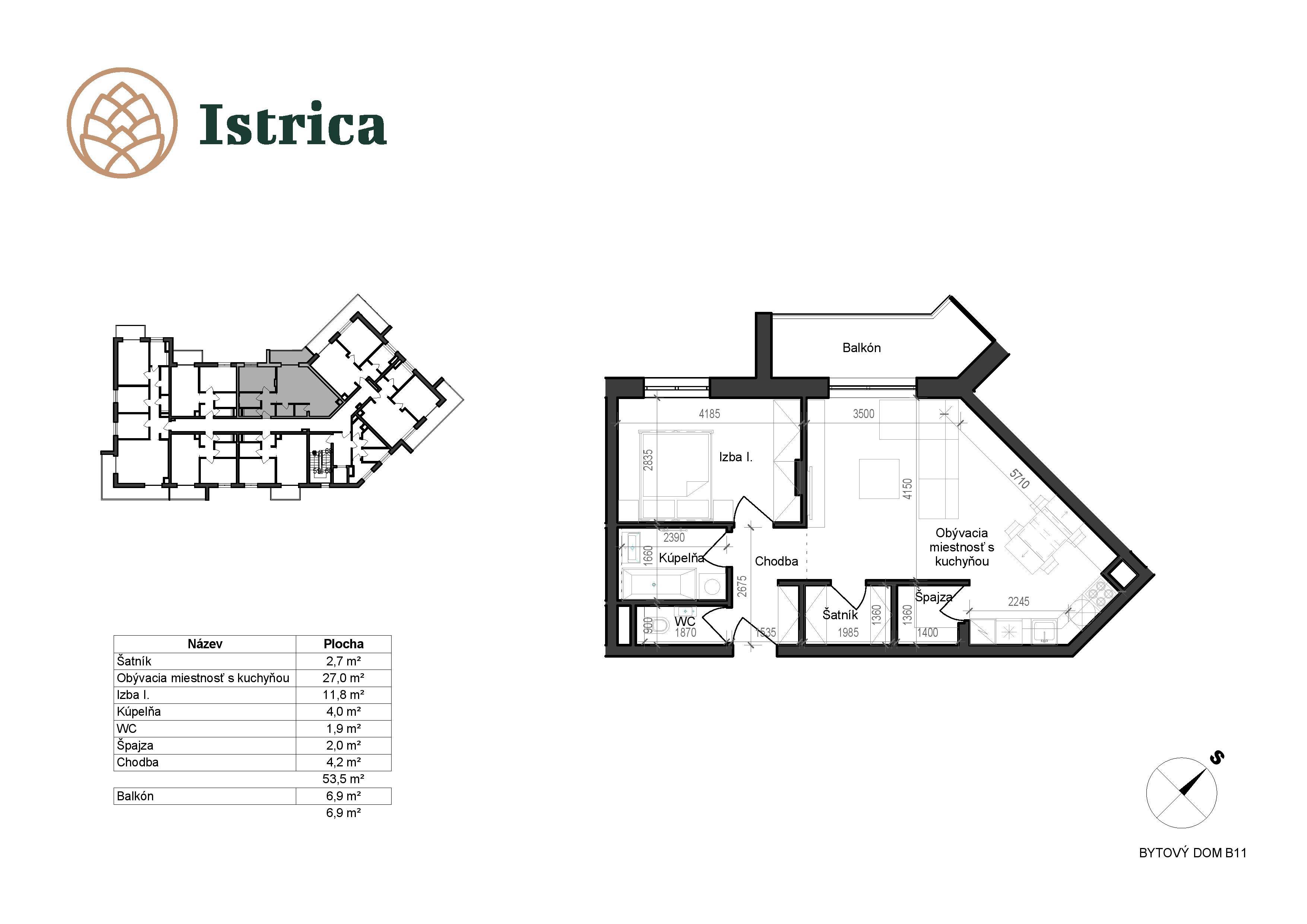 Istrica - B11 – 3E - Pôdorys