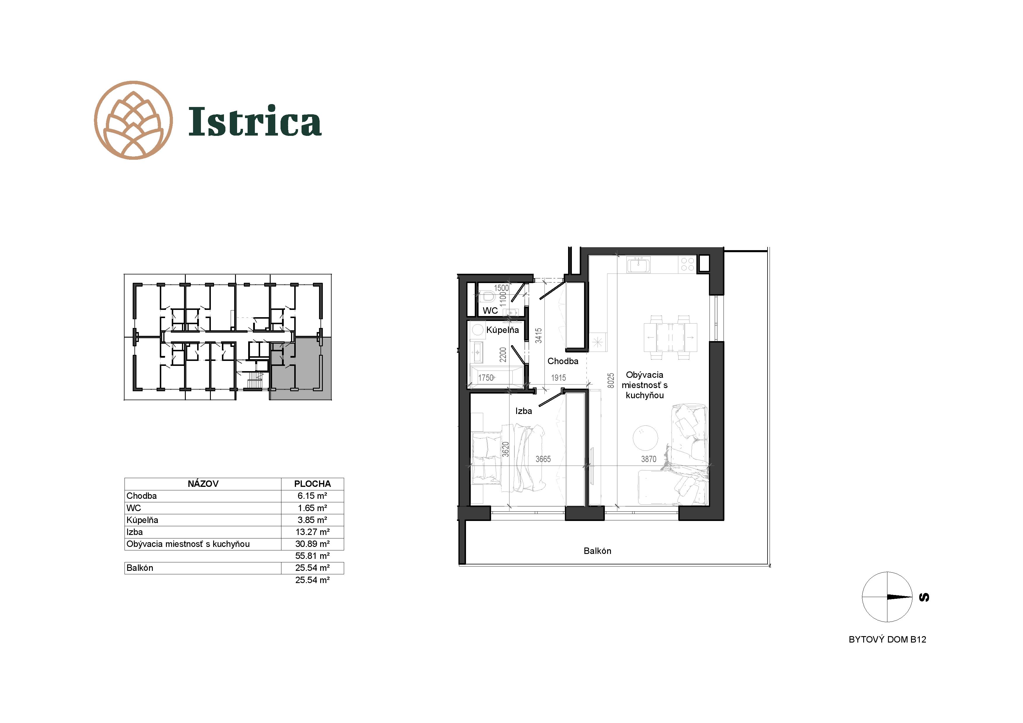 Istrica - B12 – 4H - Pôdorys