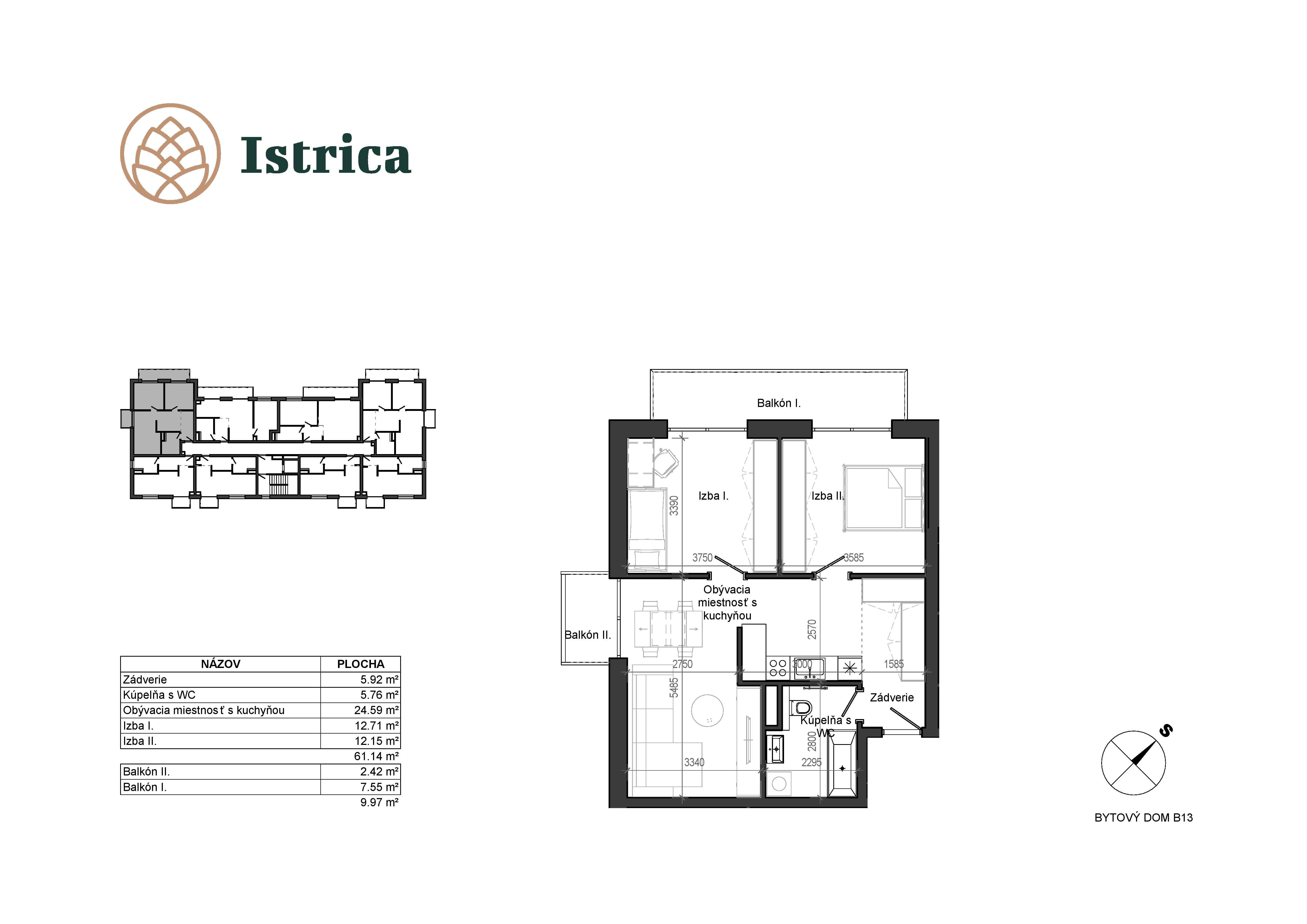 Istrica - B13 – 8C - Pôdorys