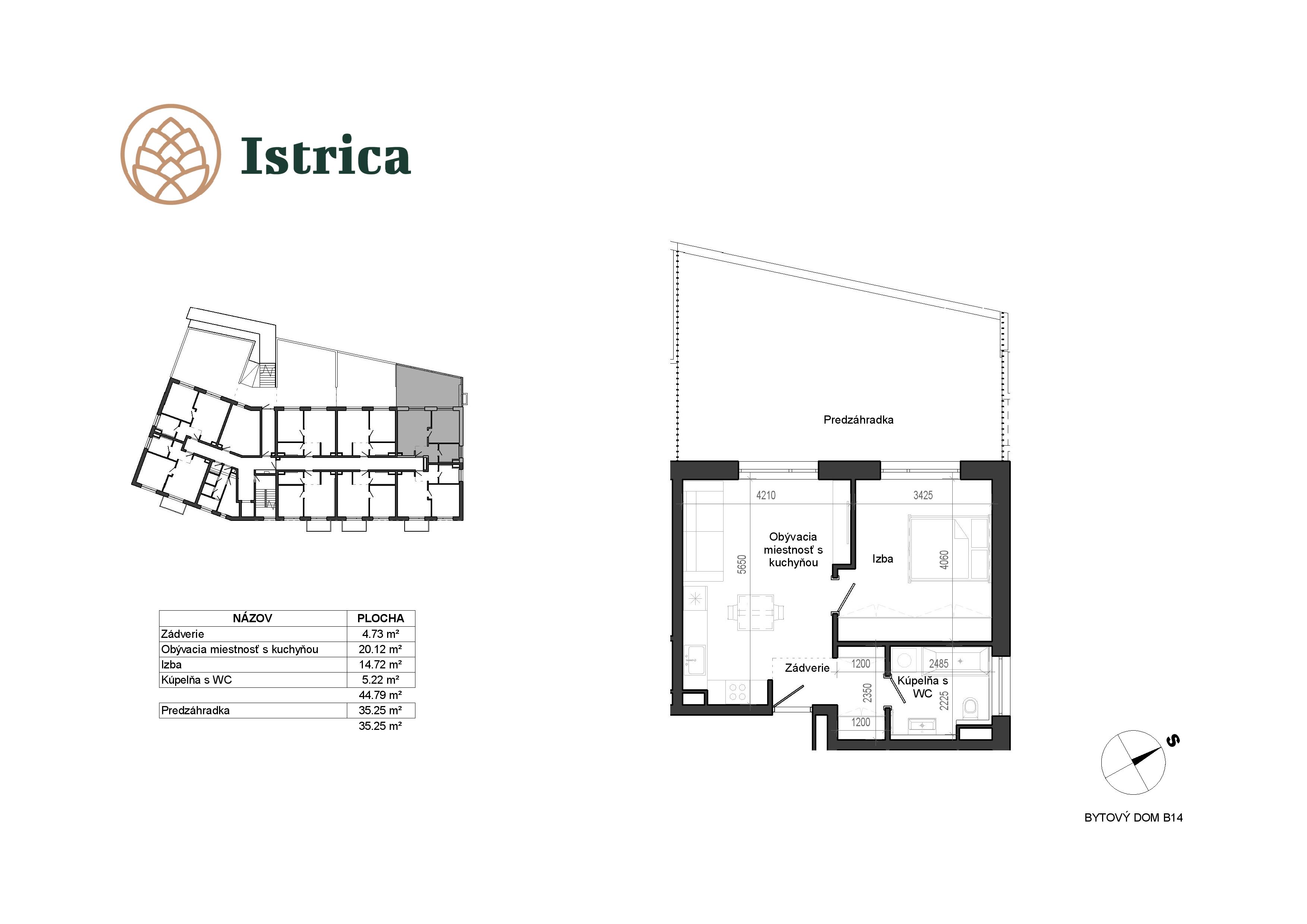 Istrica - B14 – 1F-OP - Pôdorys