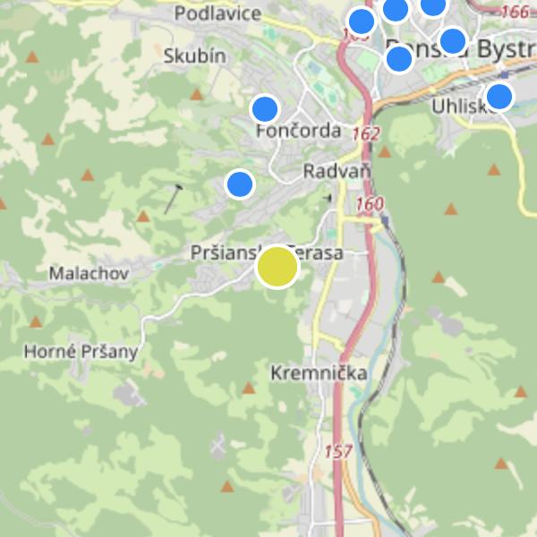 Slnečné Pršany - map