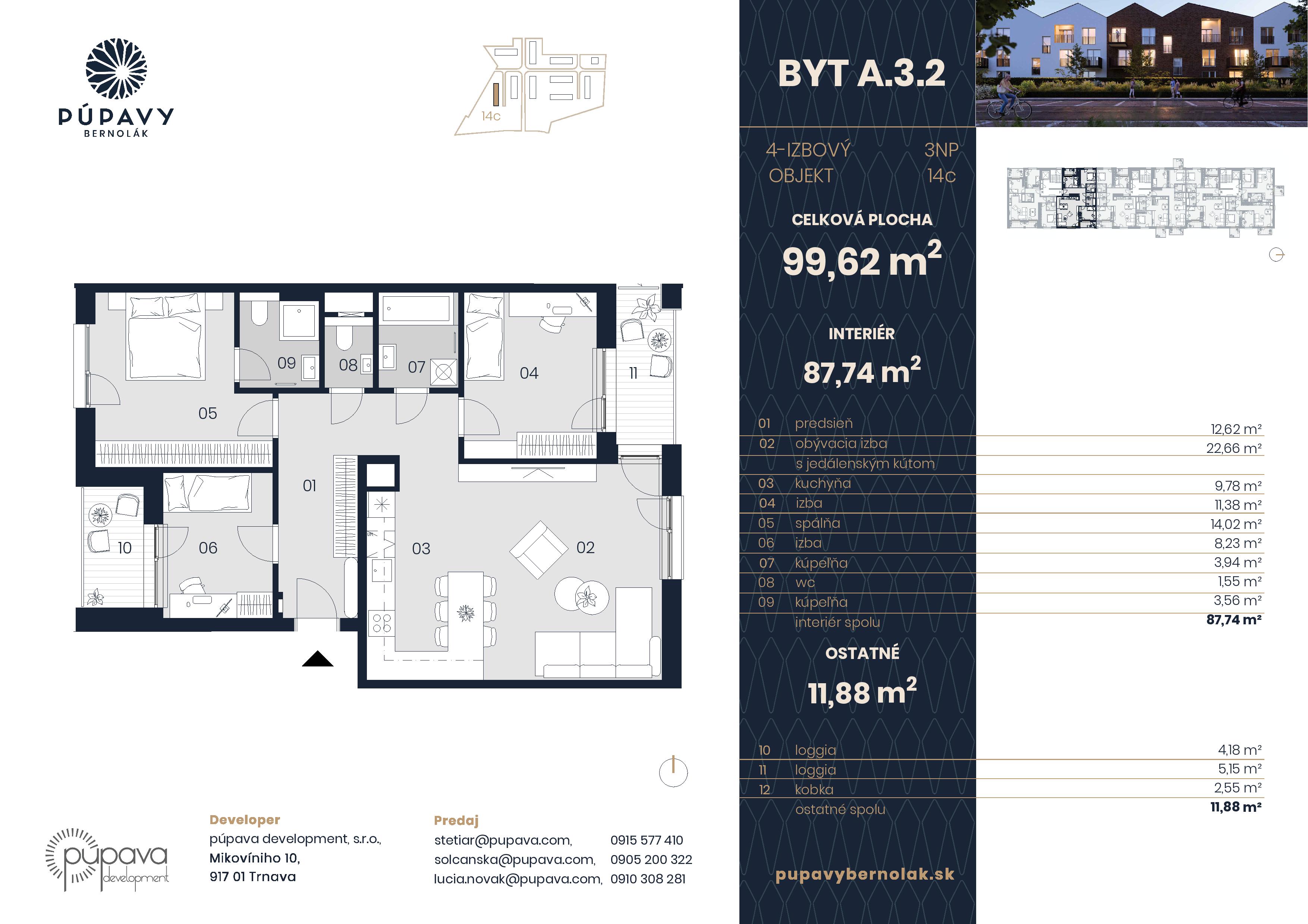 Púpavy Bernolák - 14-A3.2 - Pôdorys