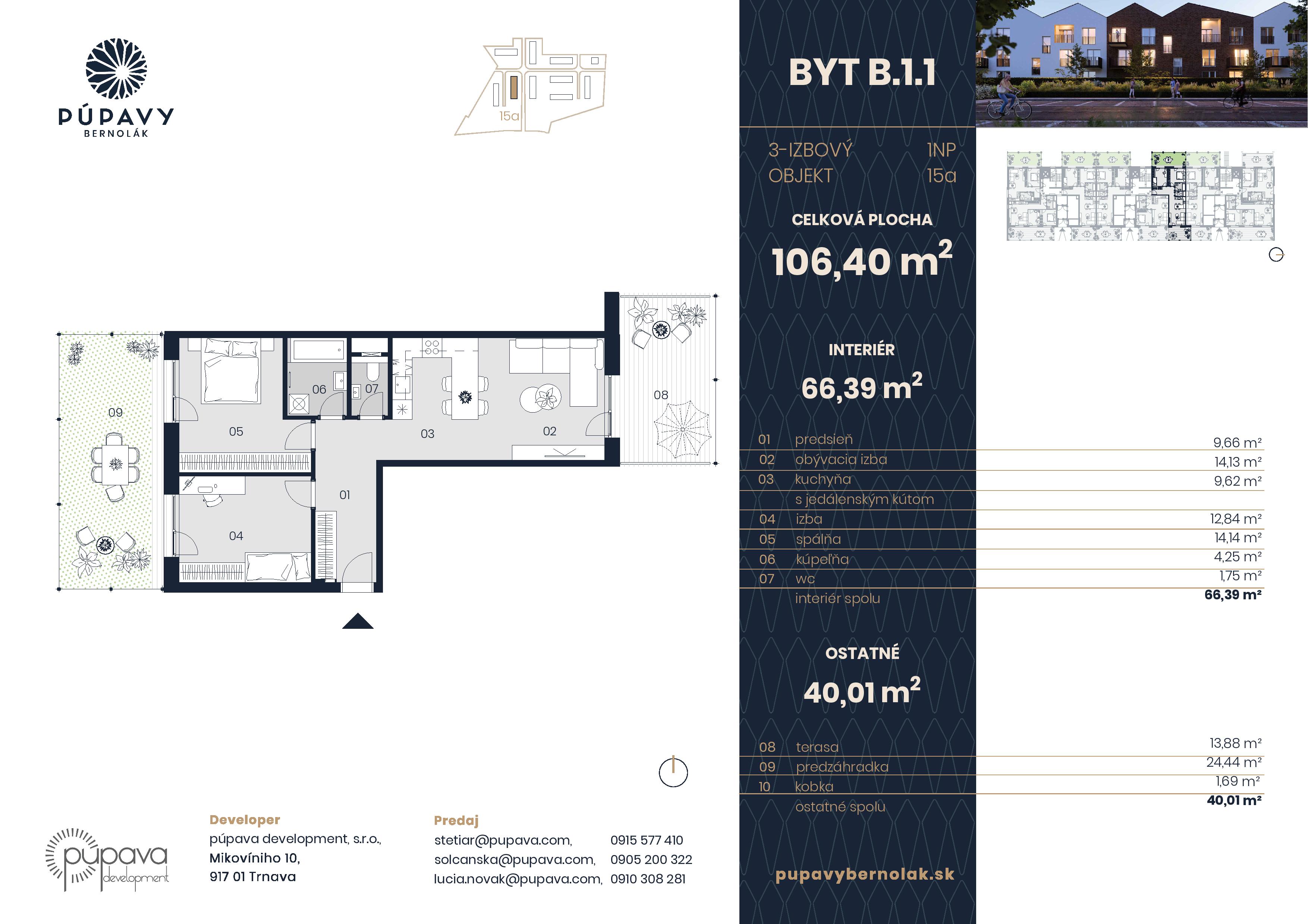 Púpavy Bernolák - 15-B1.1 - Pôdorys