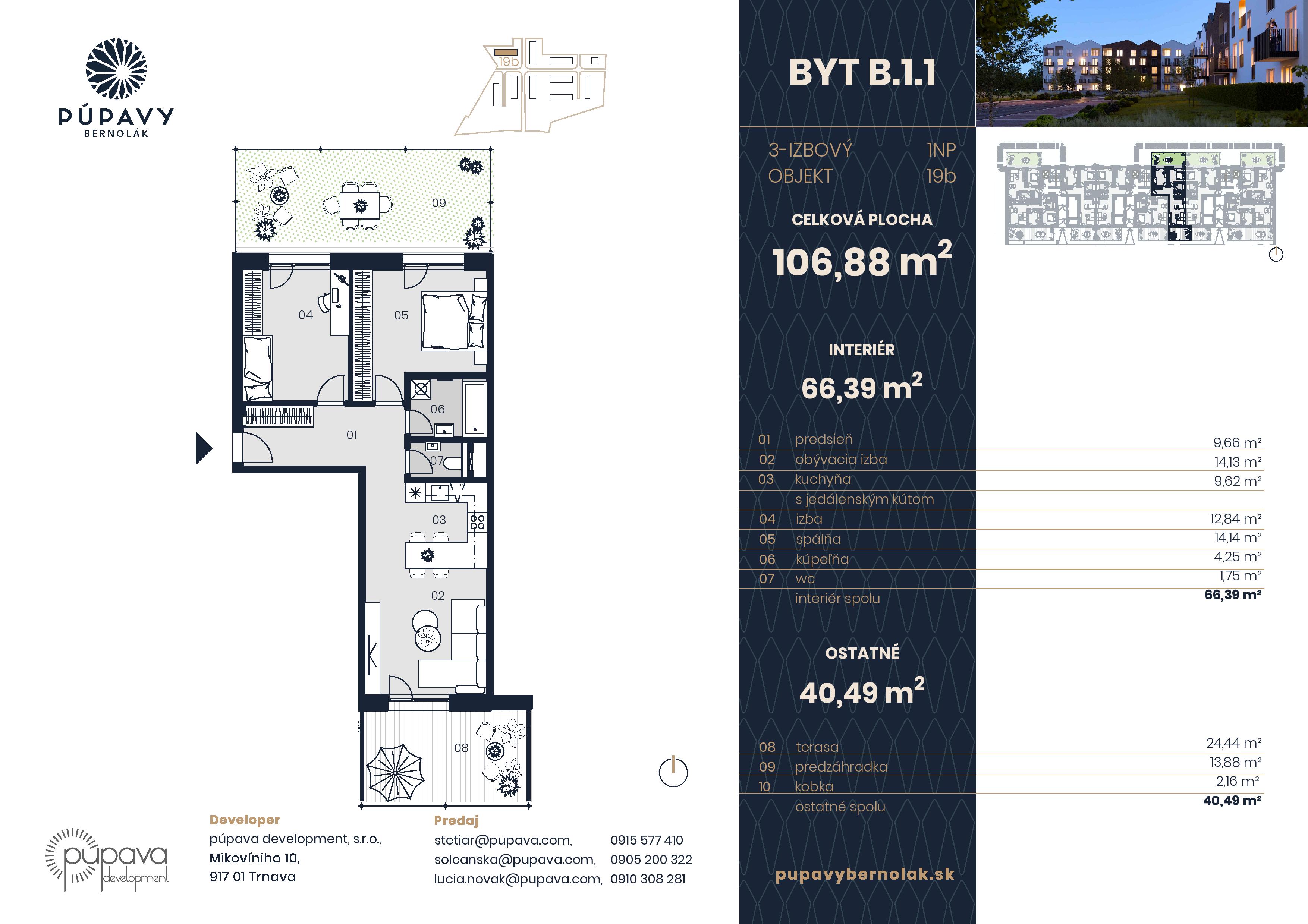 Púpavy Bernolák - 19-B1.1 - Pôdorys