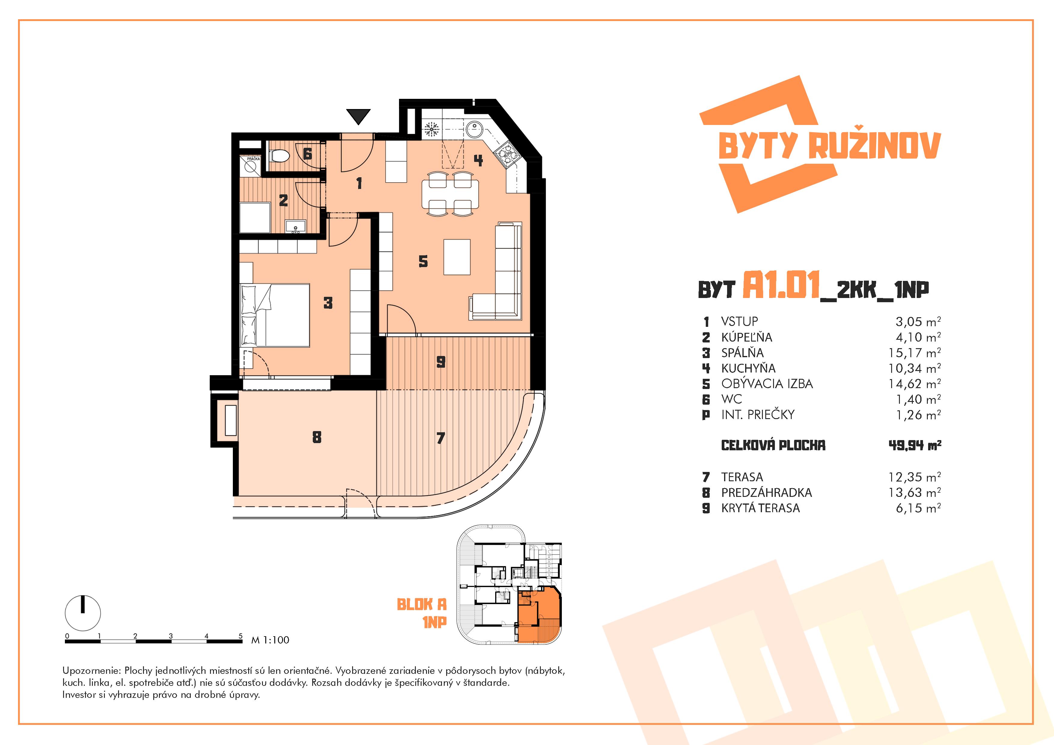 Byty Ružinov - A1.01 - Pôdorys