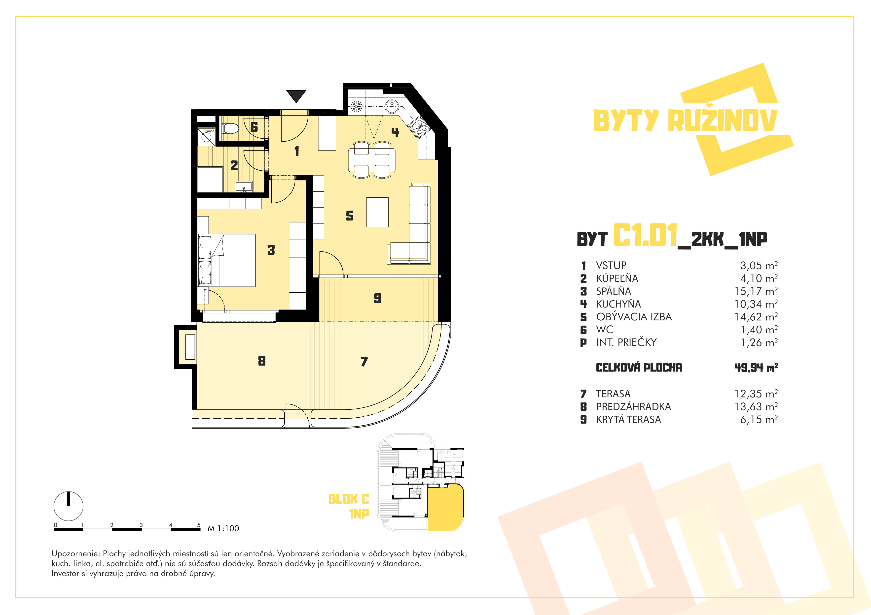 Byty Ružinov - C1.01 - Pôdorys