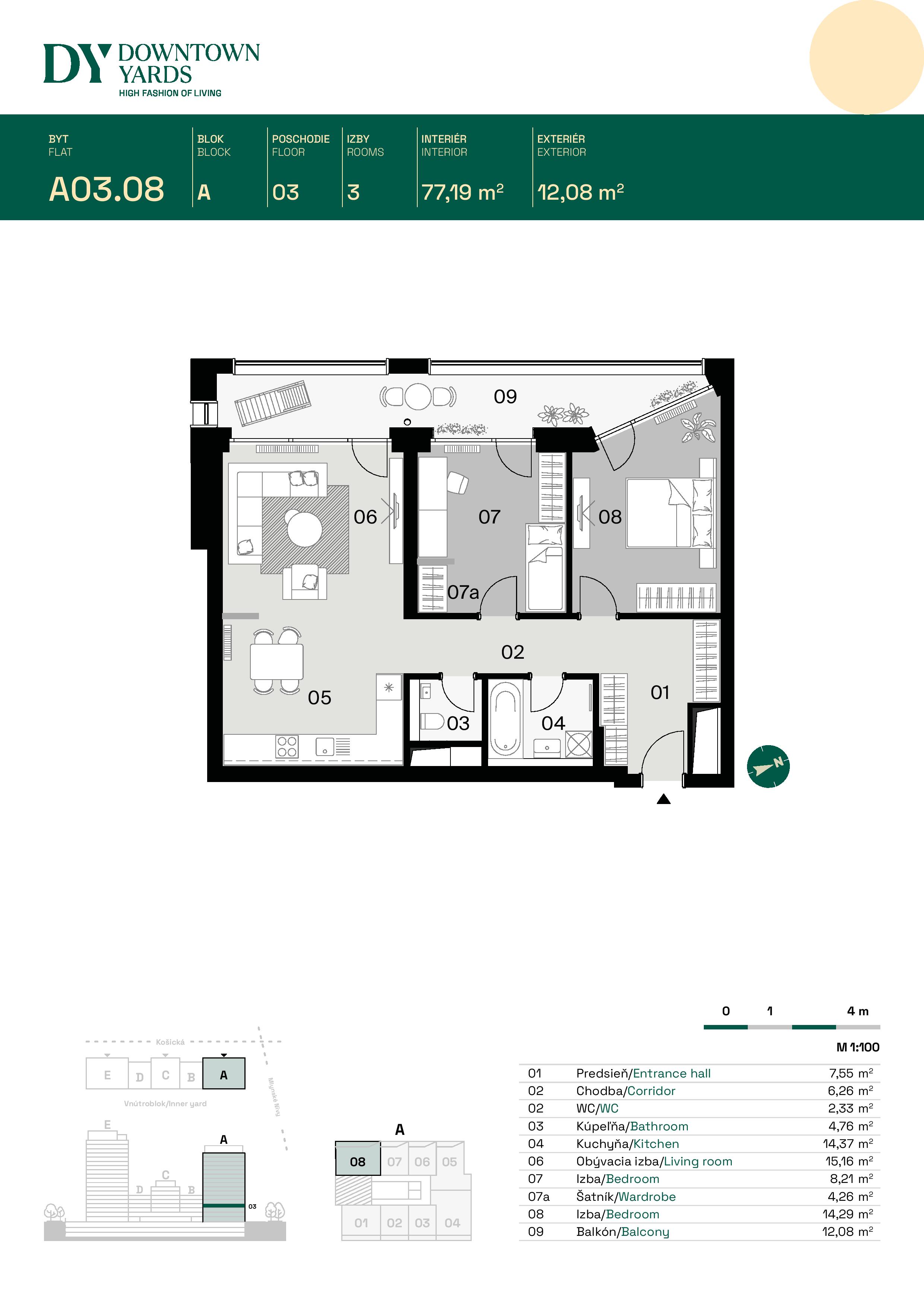 Downtown Yards - A03.08 - Pôdorys