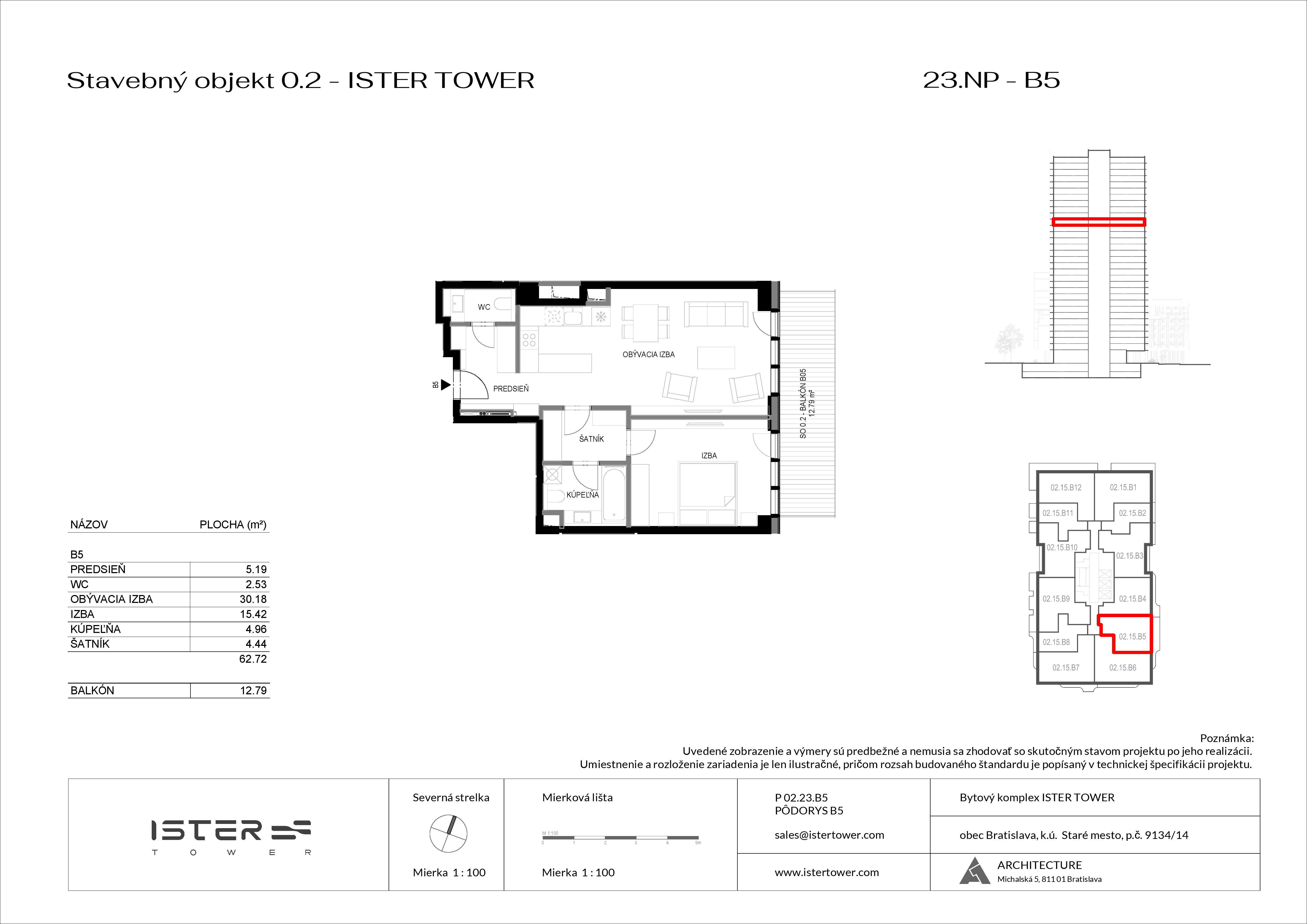 Ister Tower - IT 23 B5 - Pôdorys