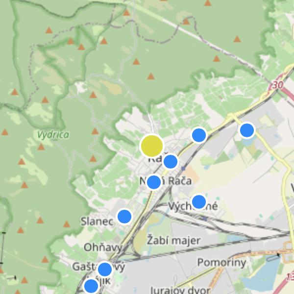 Račianska perla - map