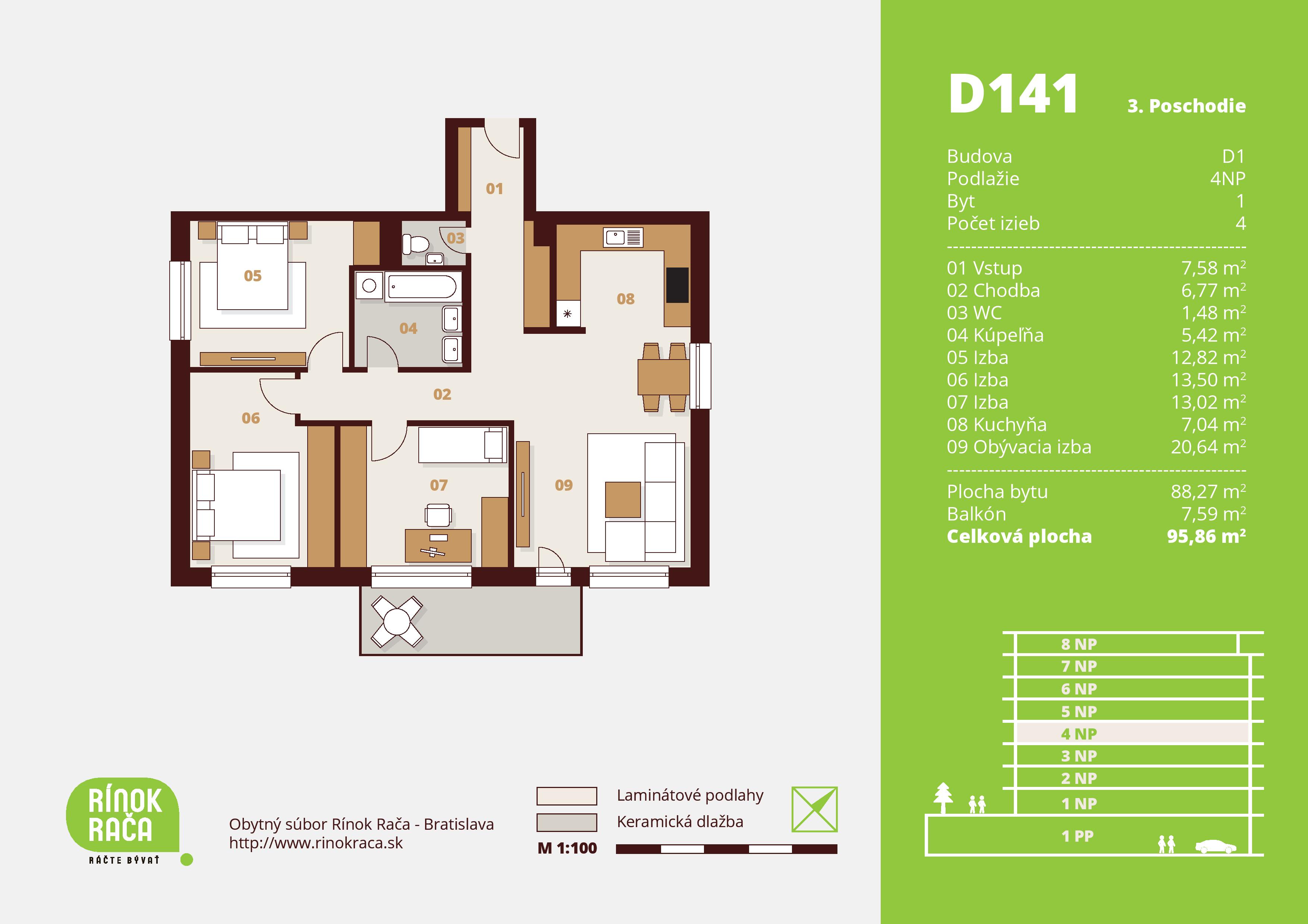 Rínok Rača - D141 - Pôdorys