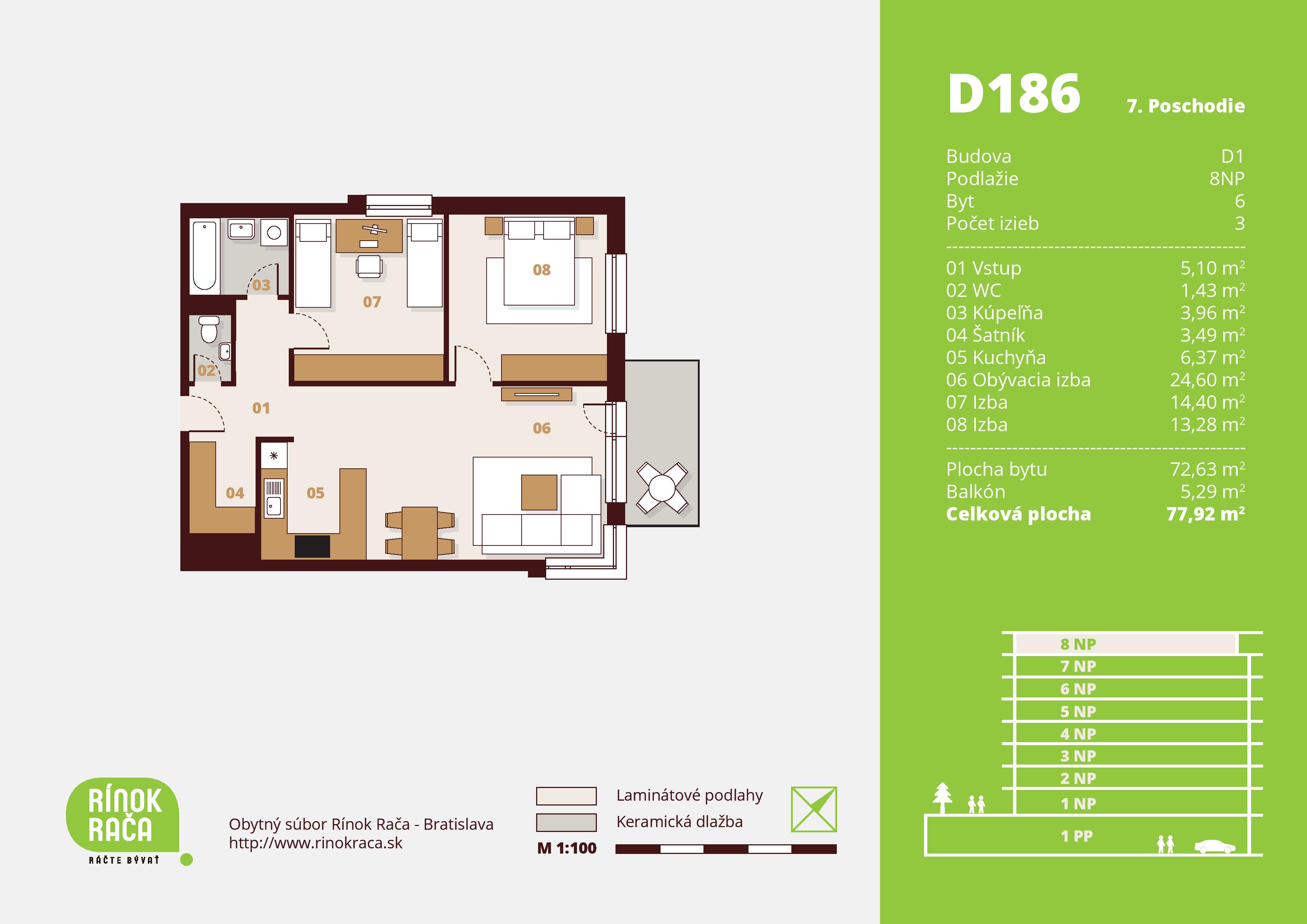 Rínok Rača - D186 - Pôdorys