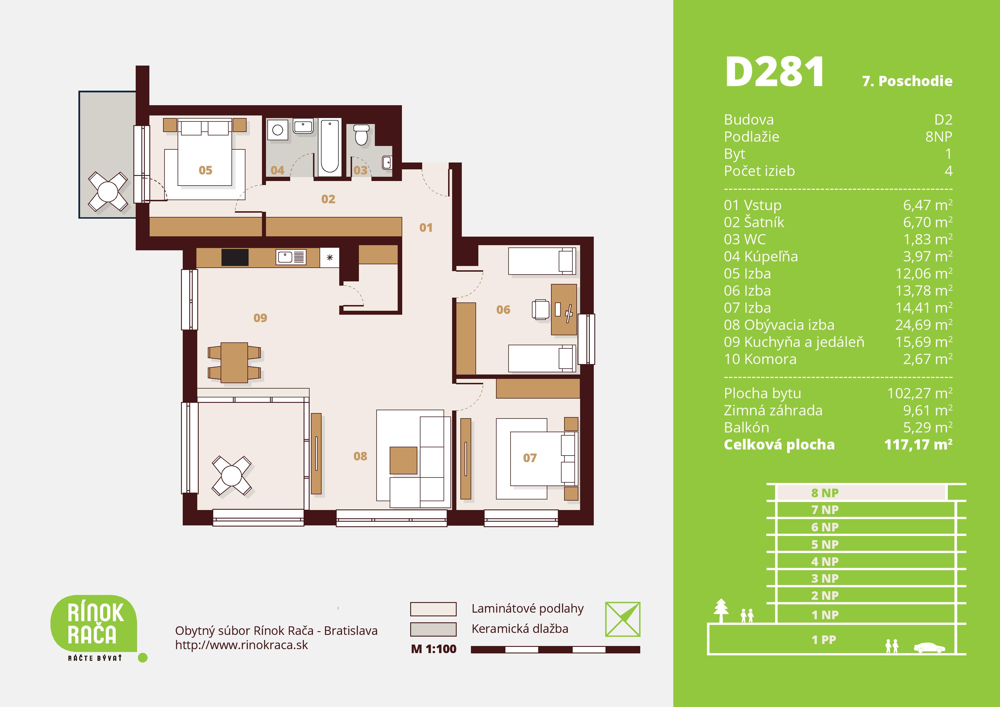 Rínok Rača - D281 - Pôdorys