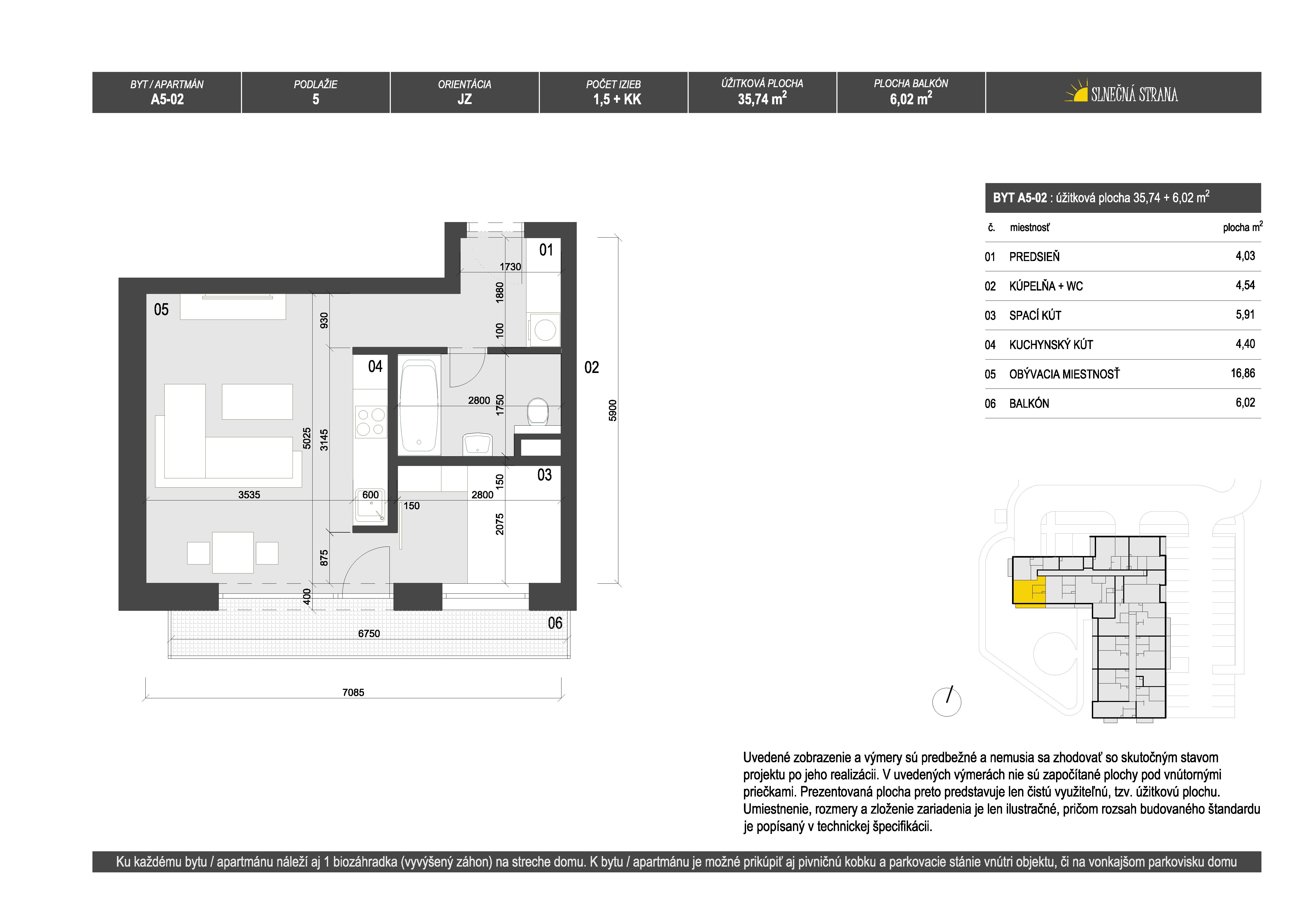 Slnečná strana - A5-02 - Pôdorys