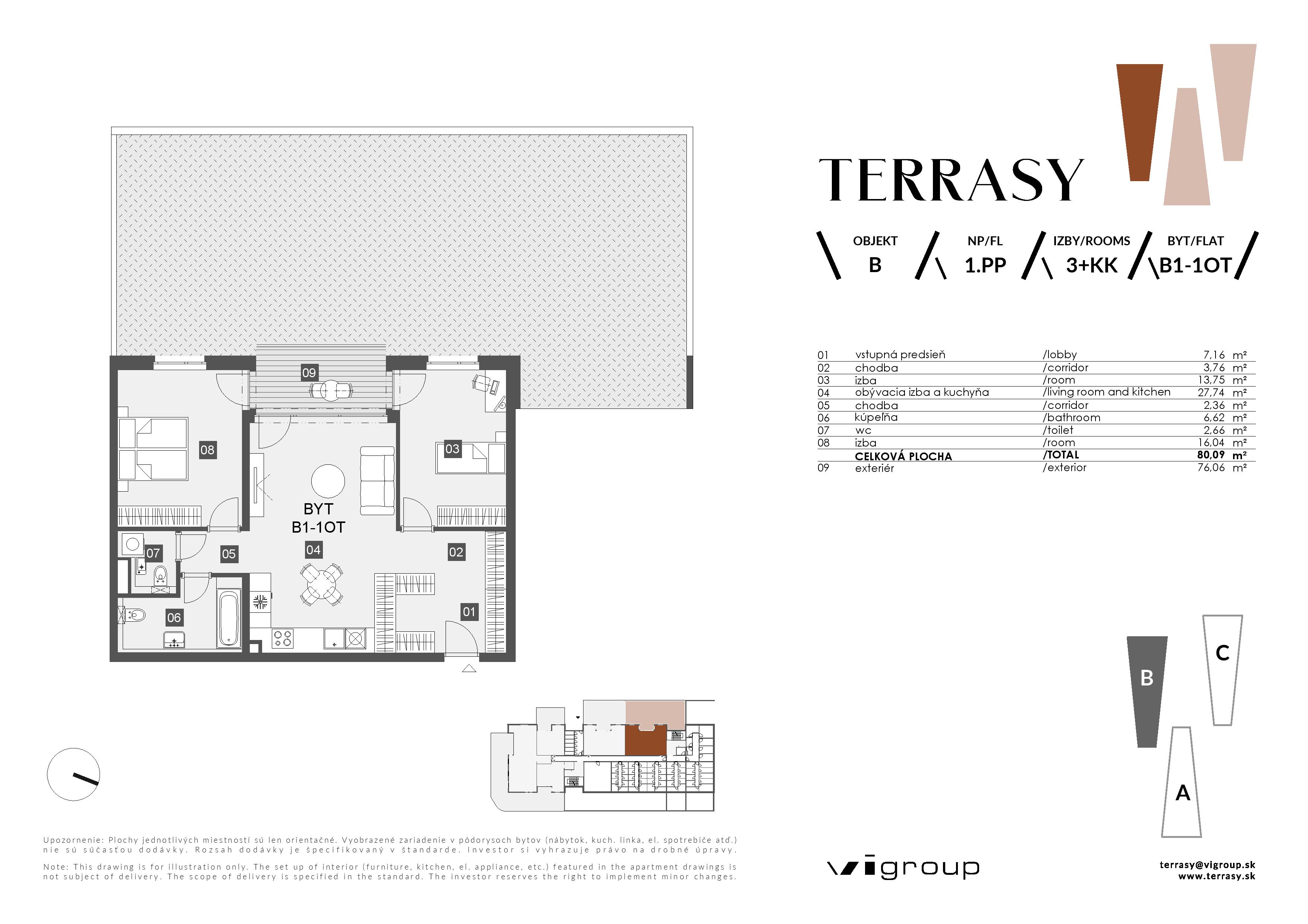 Terrasy - B1-1OT - Pôdorys
