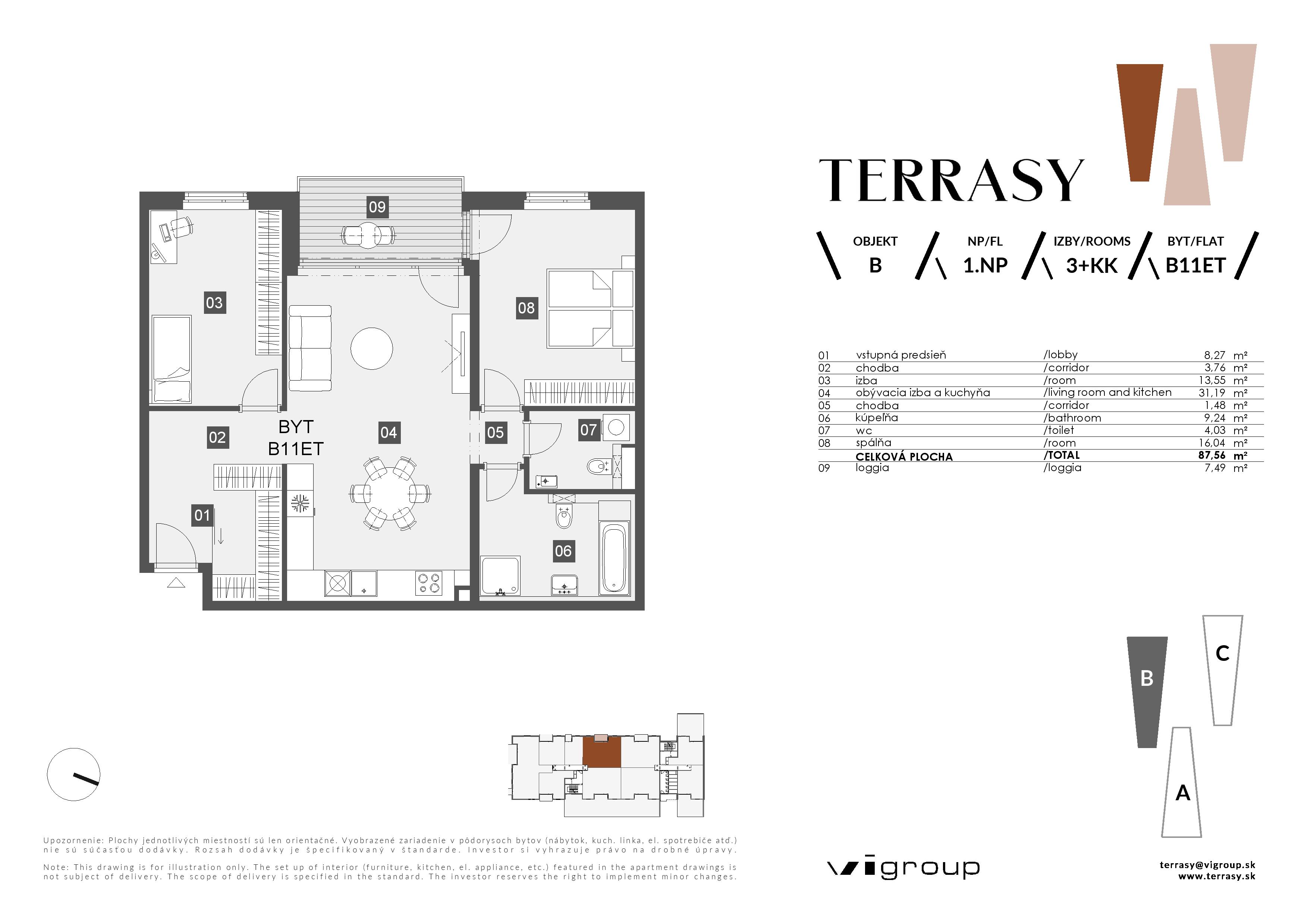 Terrasy - B11ET - Pôdorys