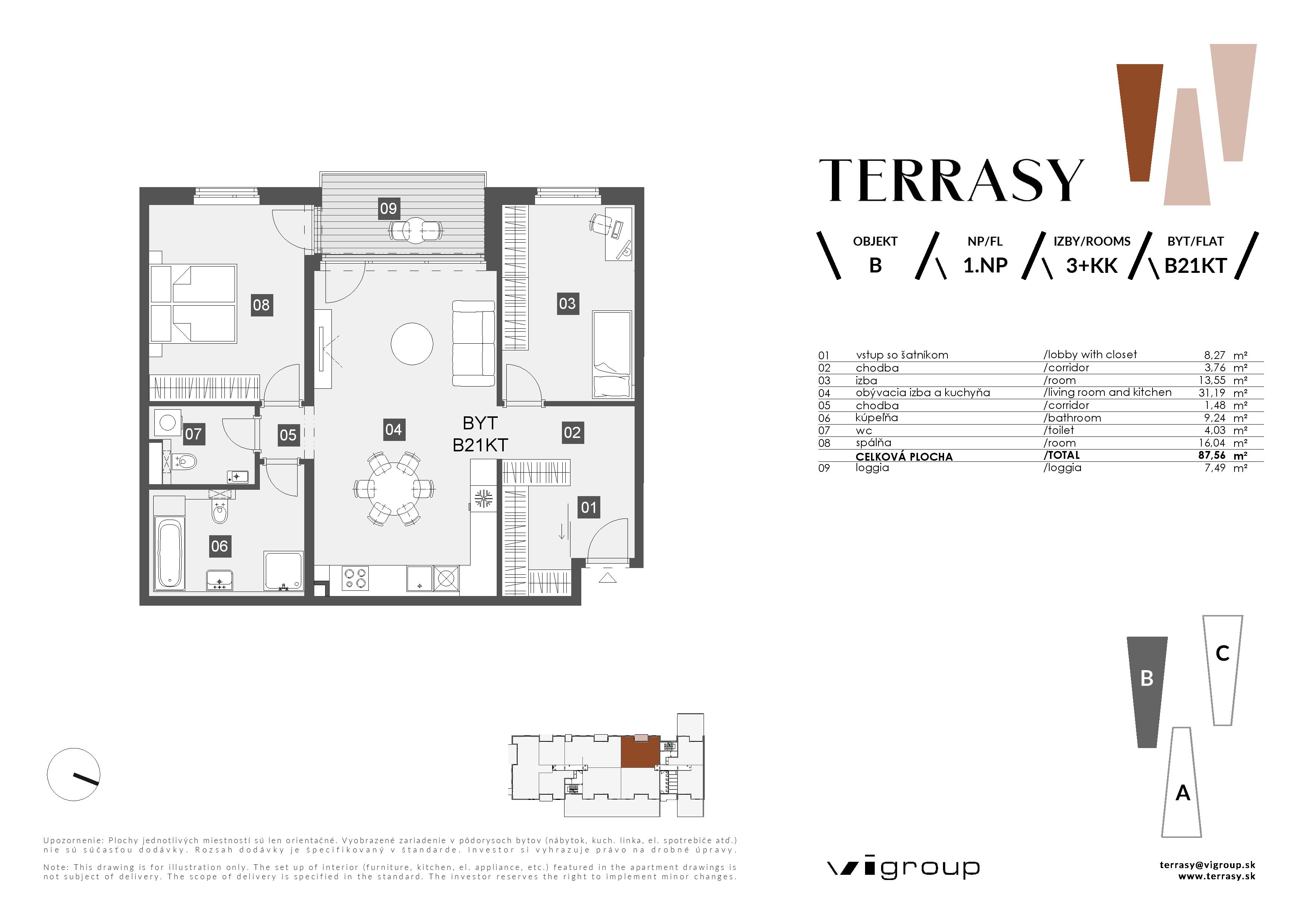 Terrasy - B21KT - Pôdorys
