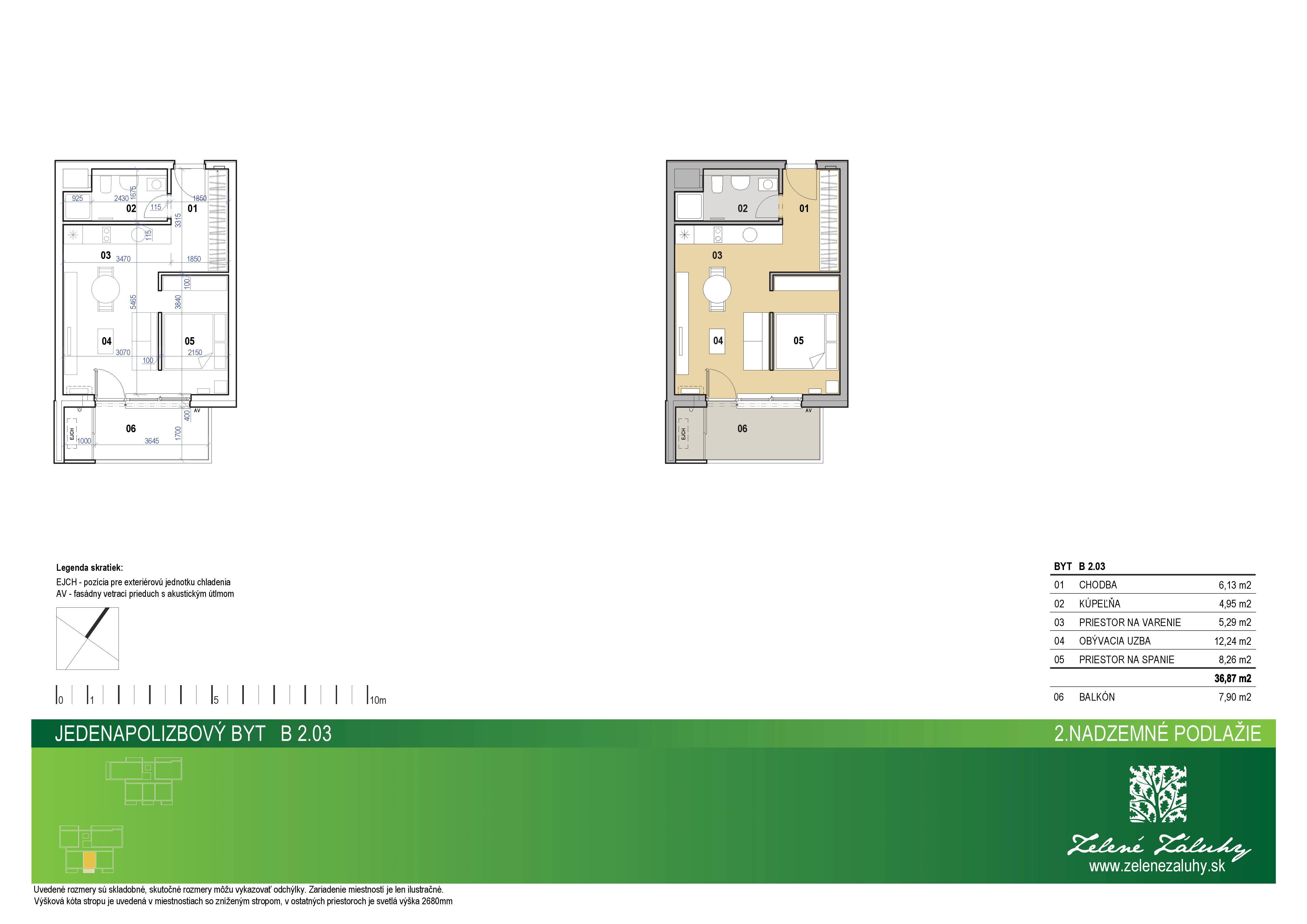 Zelené Záluhy - B 2.03 - Pôdorys