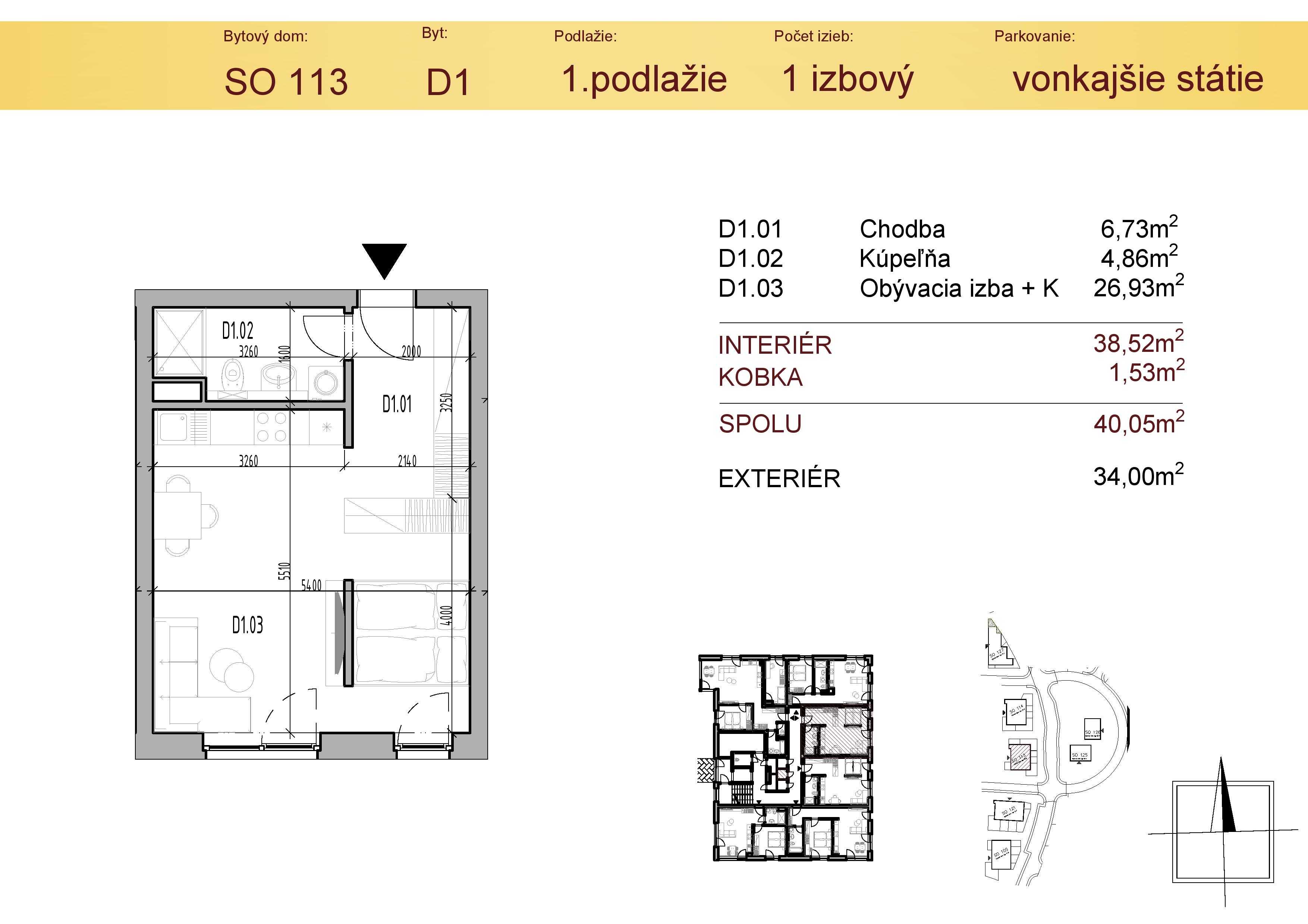 Malý Raj Residence - D1 - Pôdorys