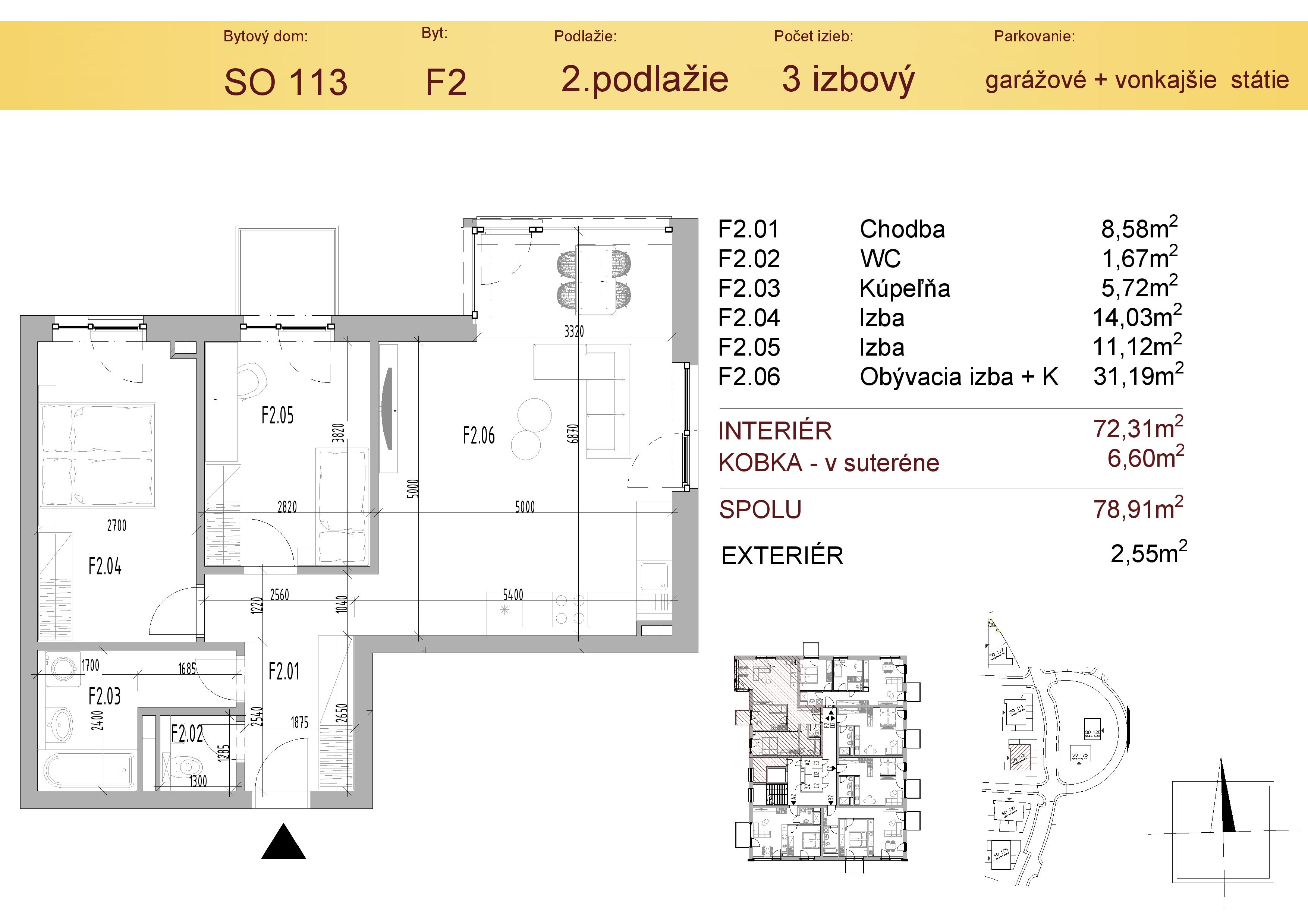 Malý Raj Residence - F2 - Pôdorys