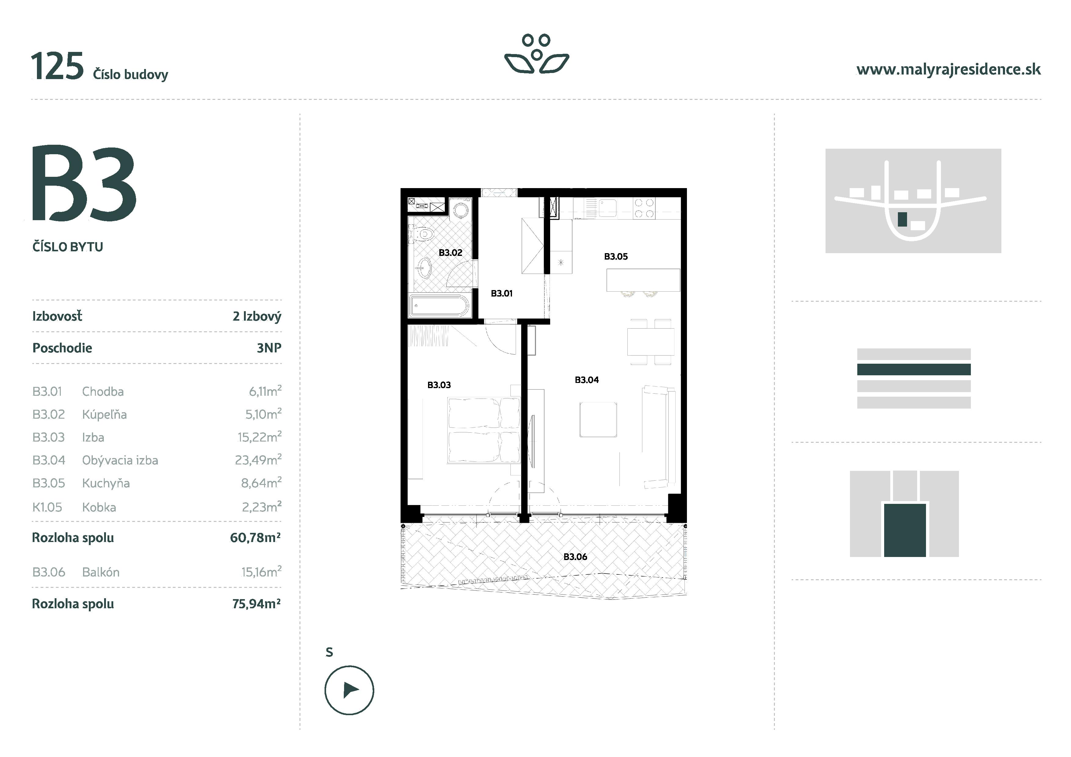 Malý Raj Residence - B3 - Pôdorys
