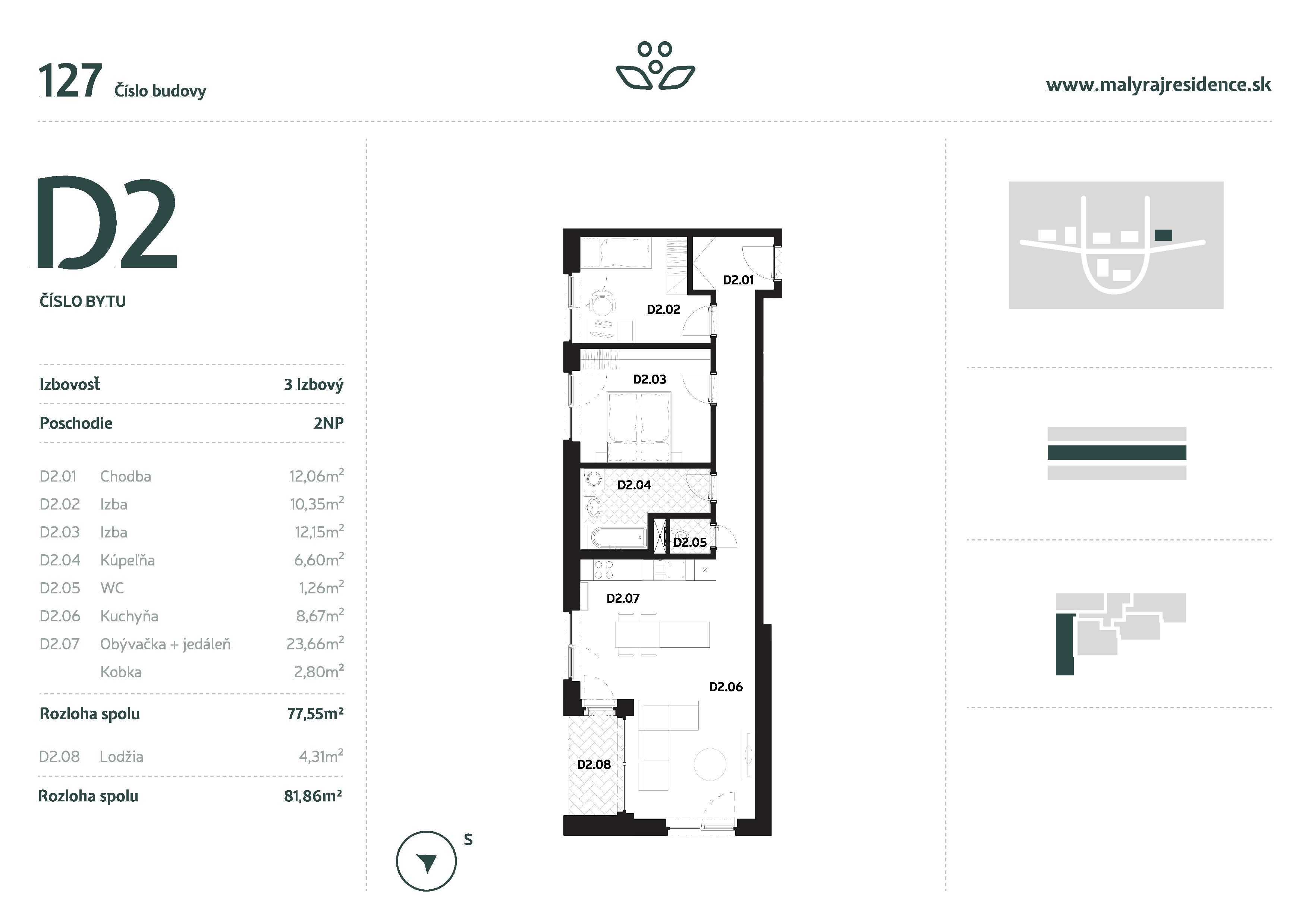 Malý Raj Residence - D2 - Pôdorys