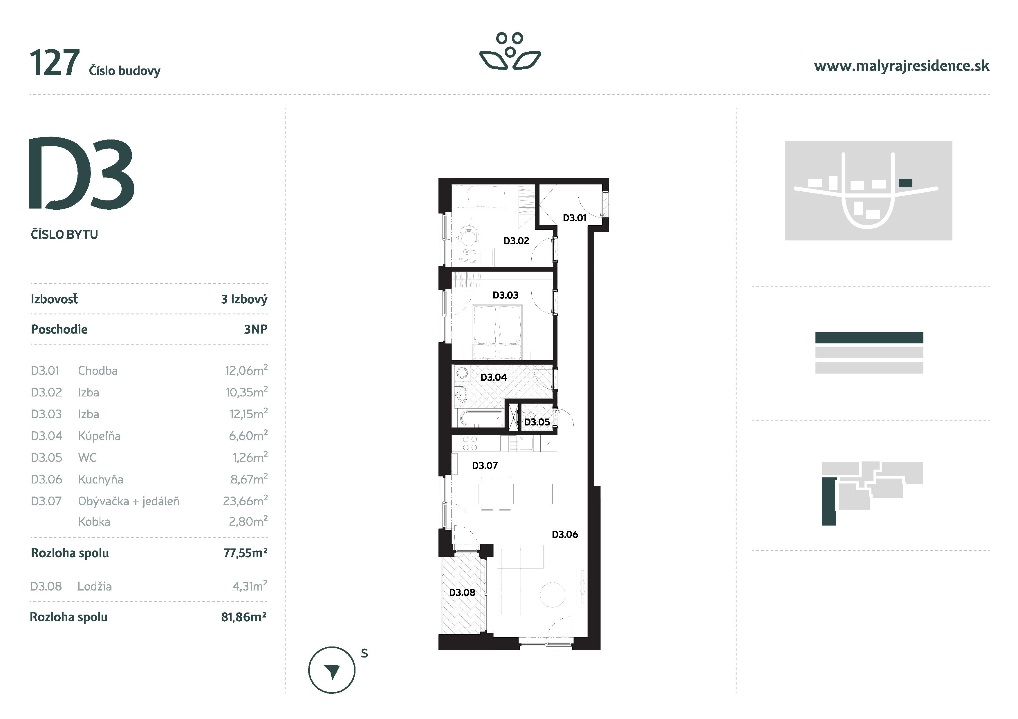 Malý Raj Residence - D3 - Pôdorys