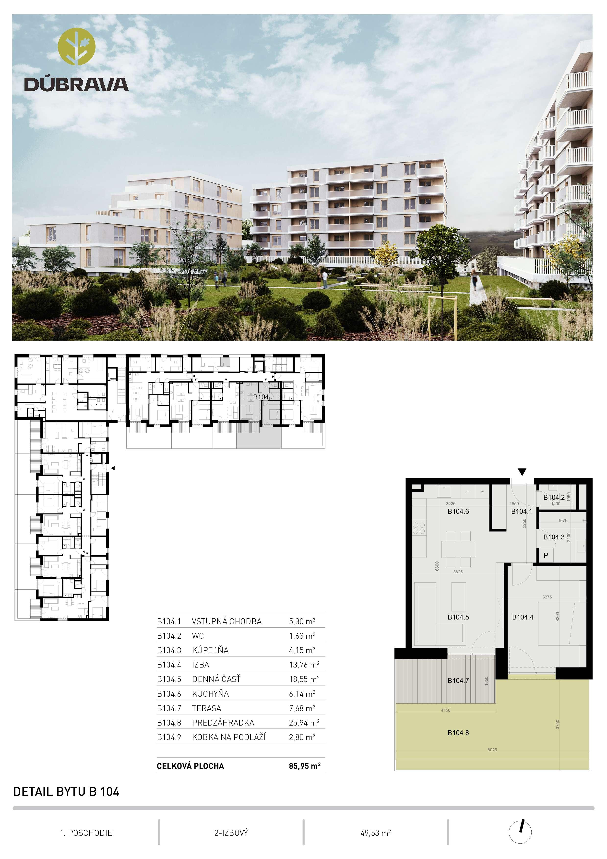 Dúbrava - B104 - Pôdorys