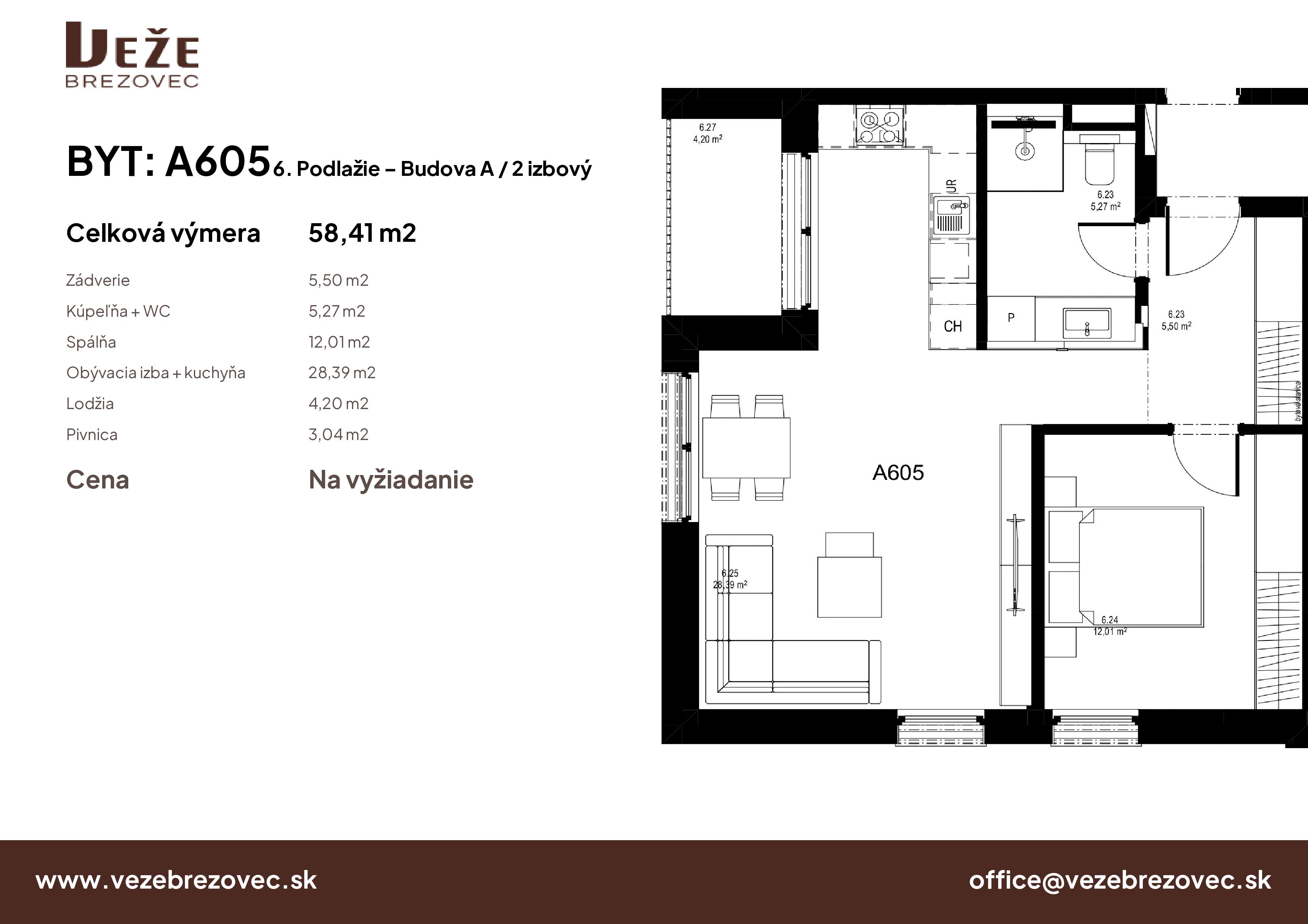 Veže Brezovec - A605 - Pôdorys