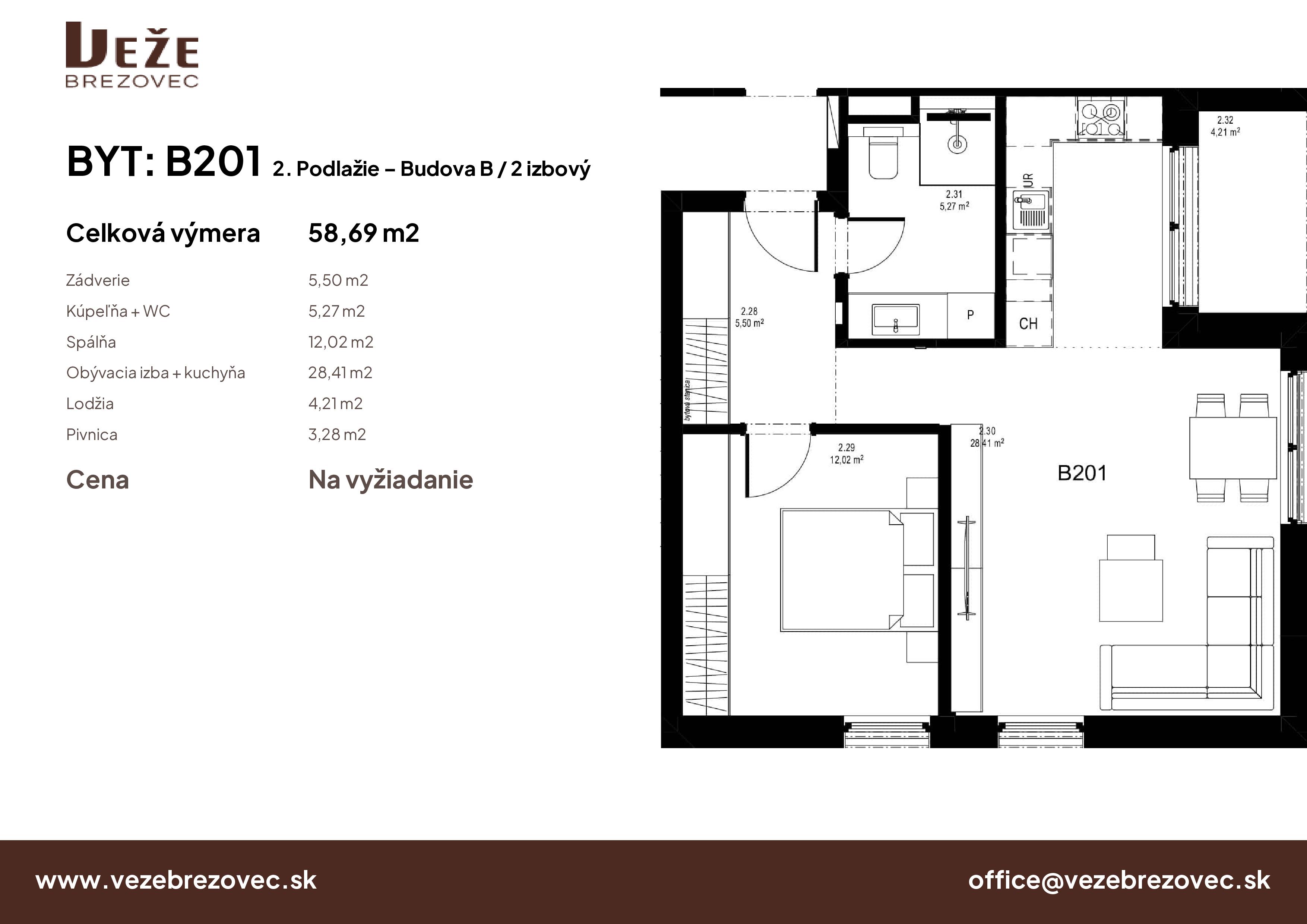 Veže Brezovec - B201 - Pôdorys