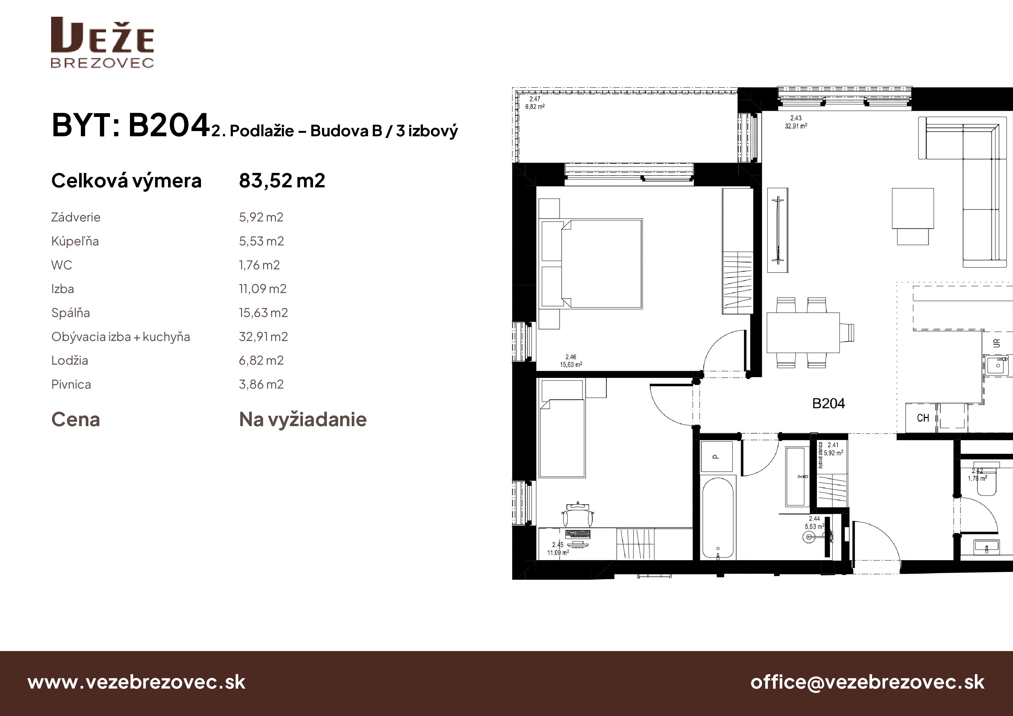 Veže Brezovec - B204 - Pôdorys
