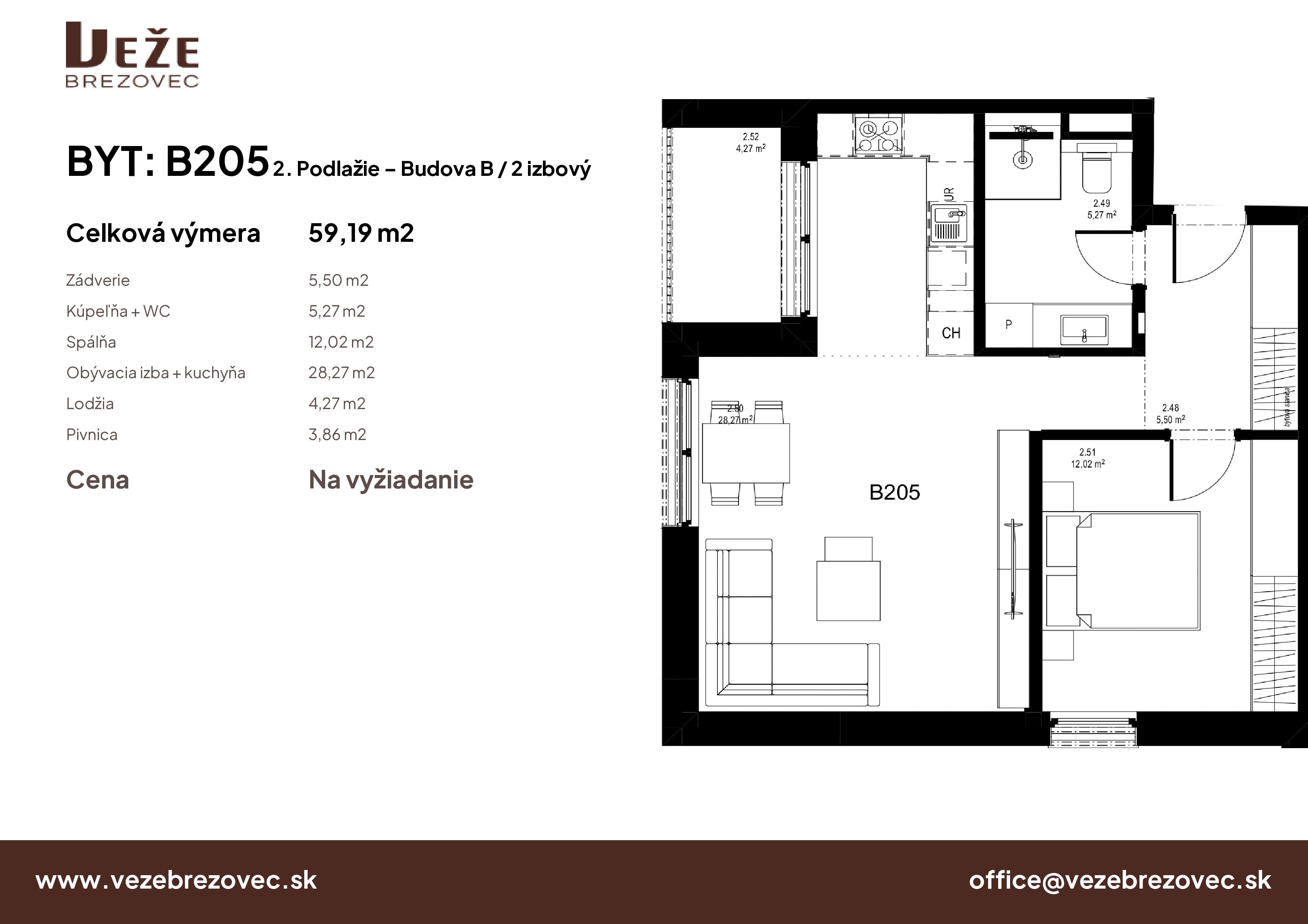 Veže Brezovec - B205 - Pôdorys