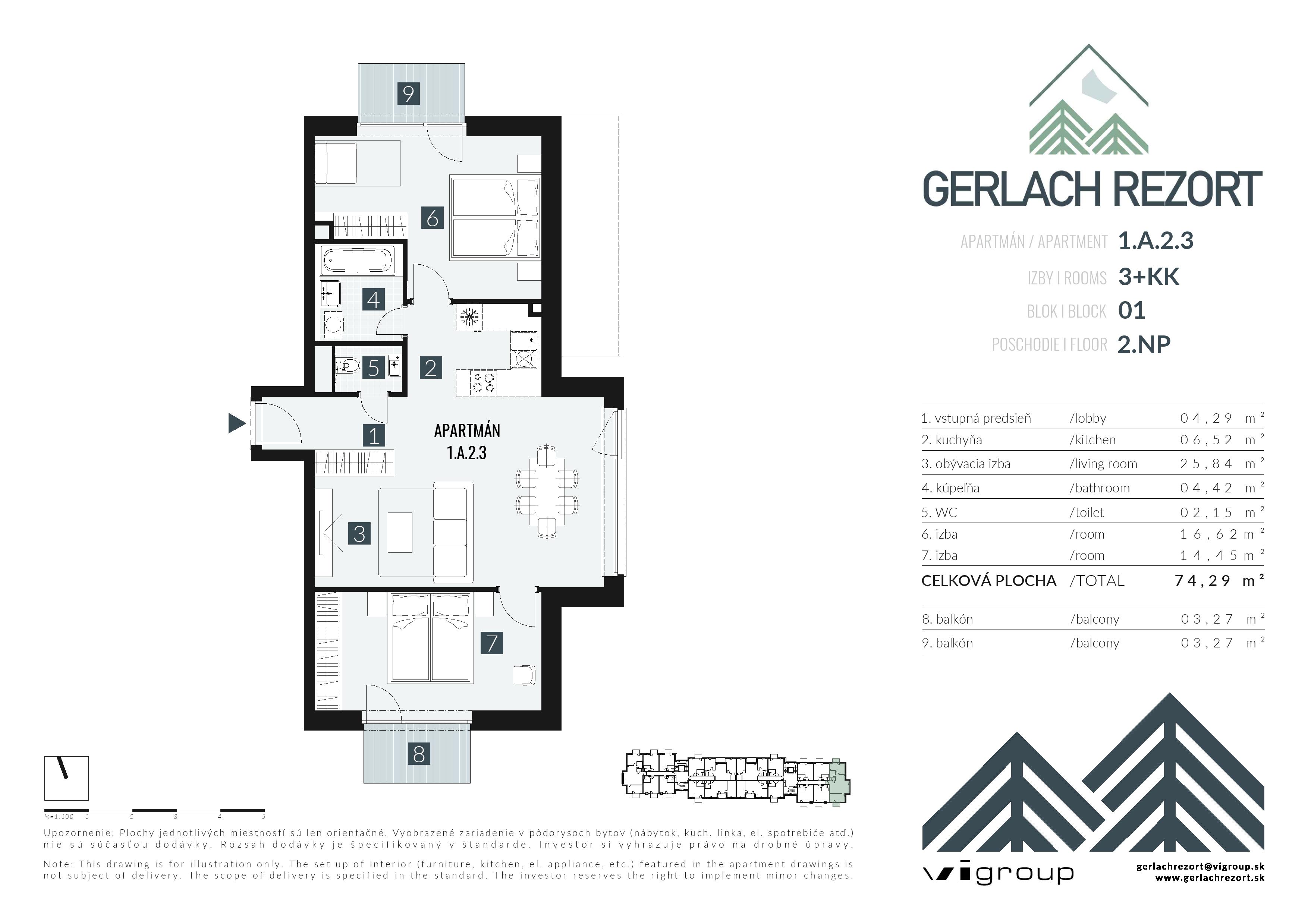 Gerlach Rezort - 1.A.2.3 - Pôdorys