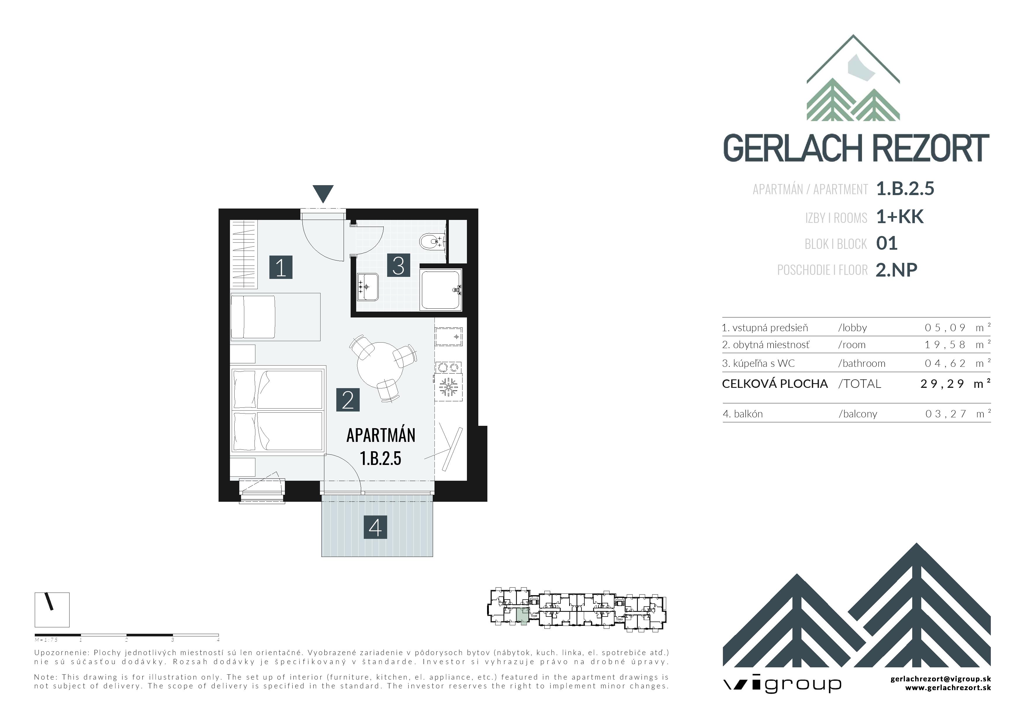 Gerlach Rezort - 1.B.2.5 - Pôdorys