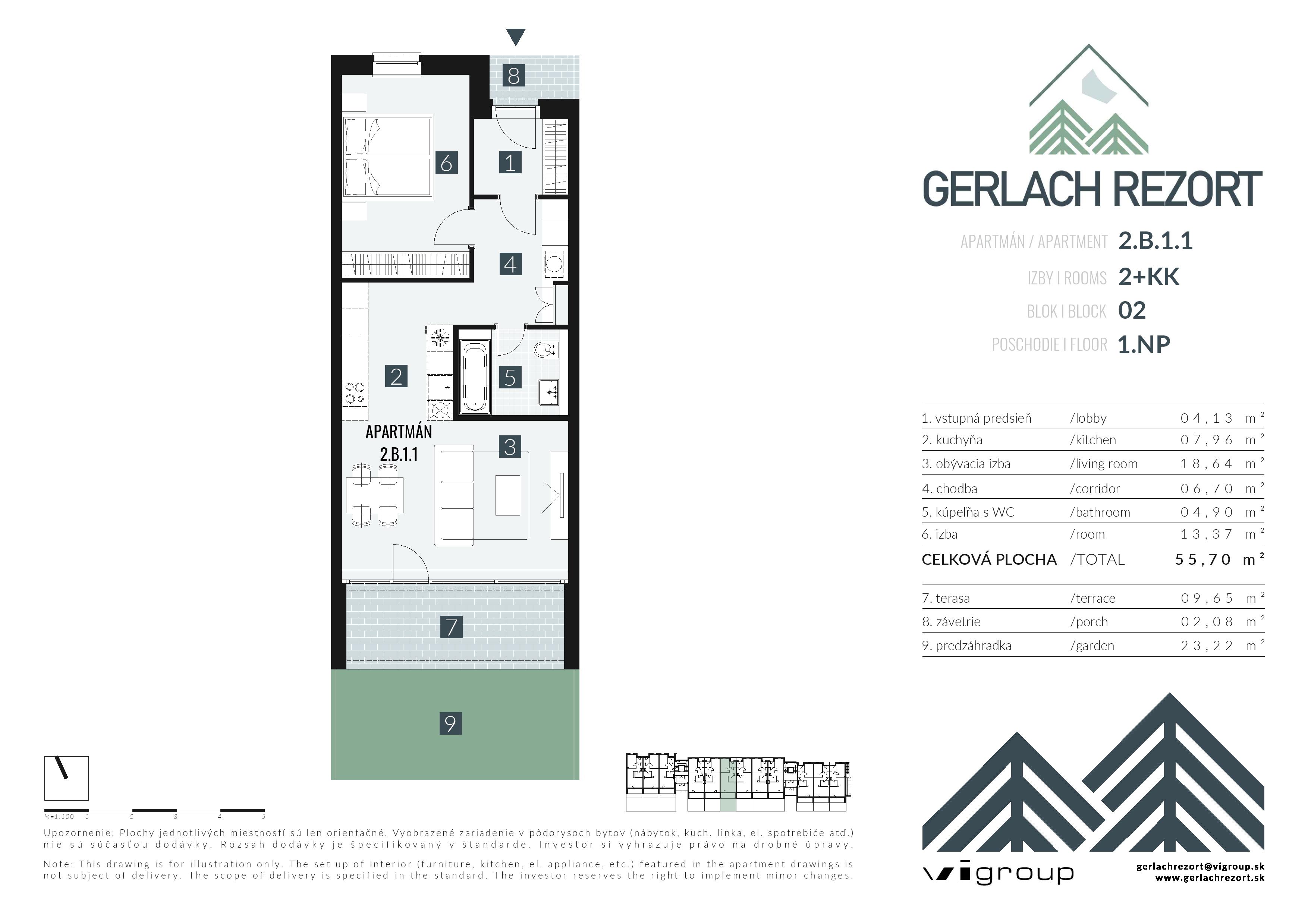 Gerlach Rezort - 2.B.1.1 - Pôdorys