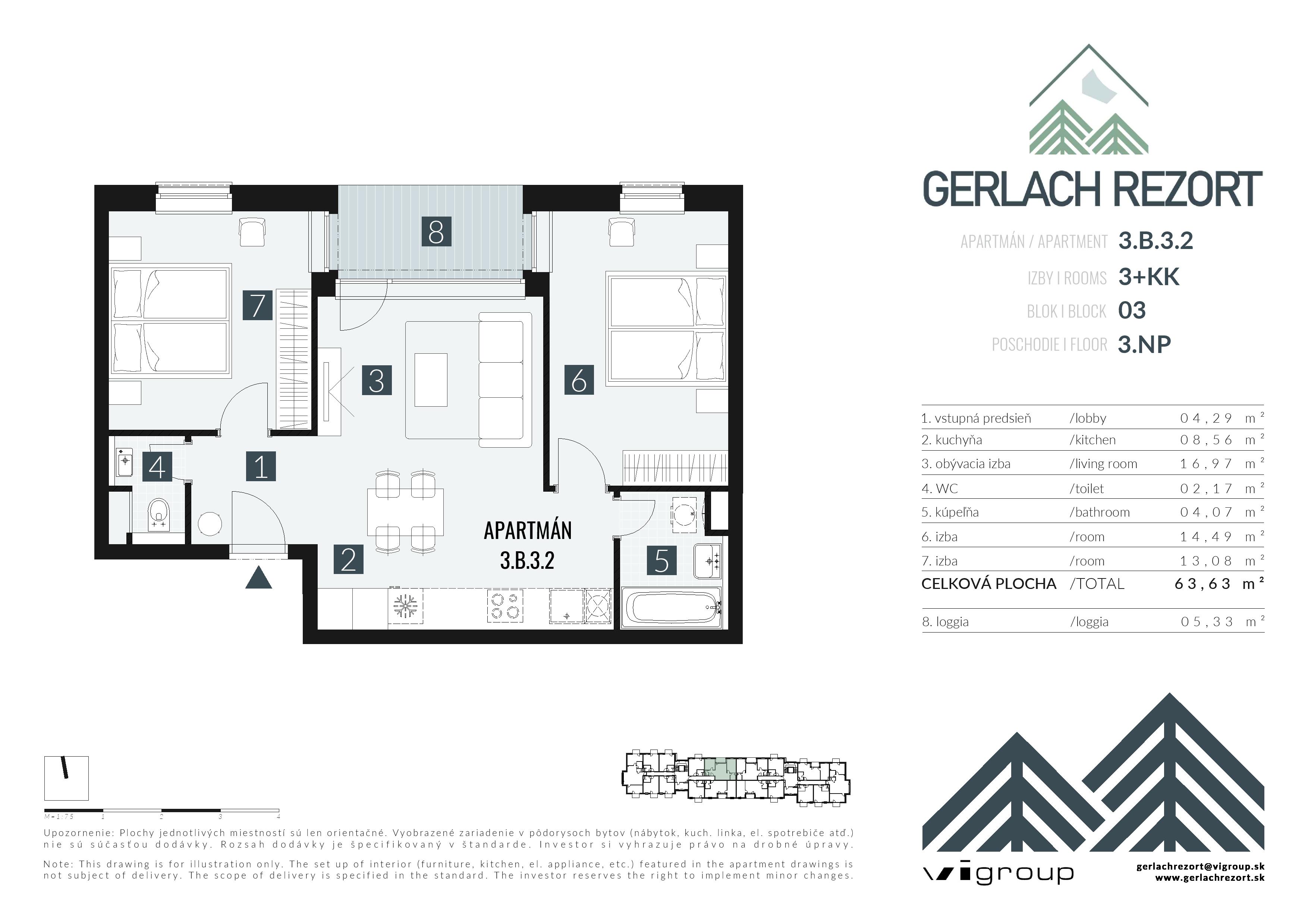 Gerlach Rezort - 3.B.3.2 - Pôdorys
