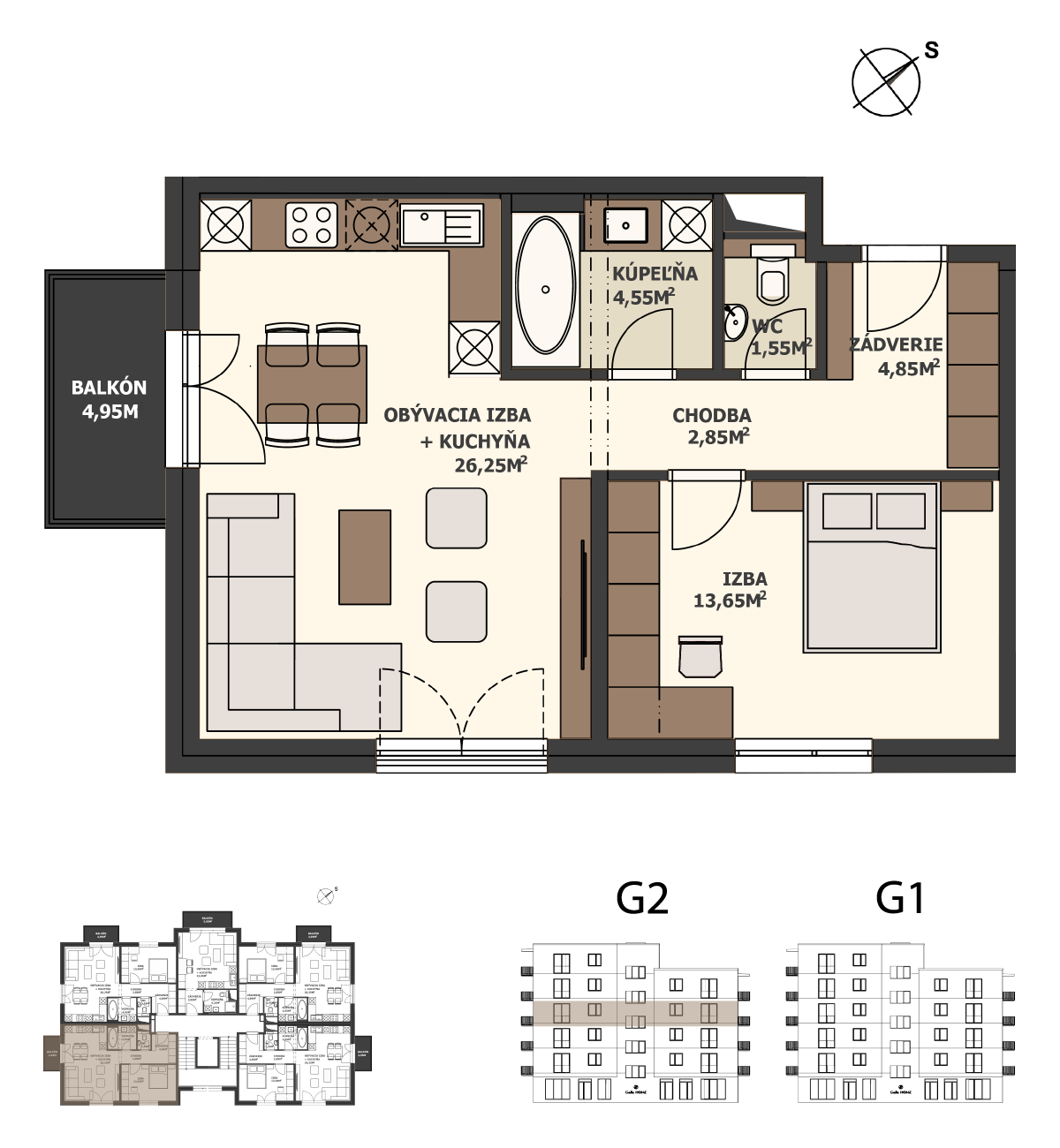 Galla Home - G2.3.A - Pôdorys