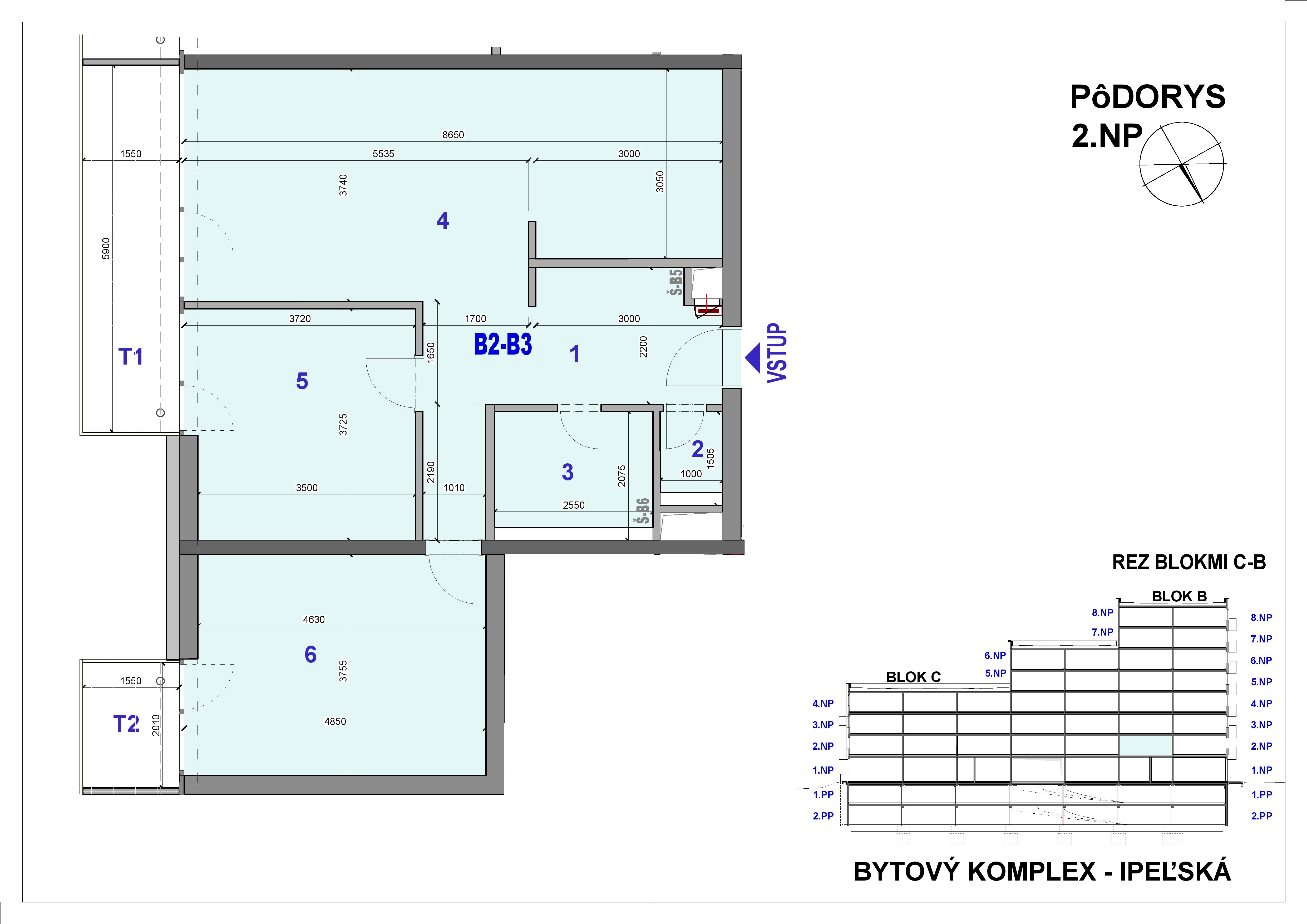 Ipeľská - B2-B3 - Pôdorys