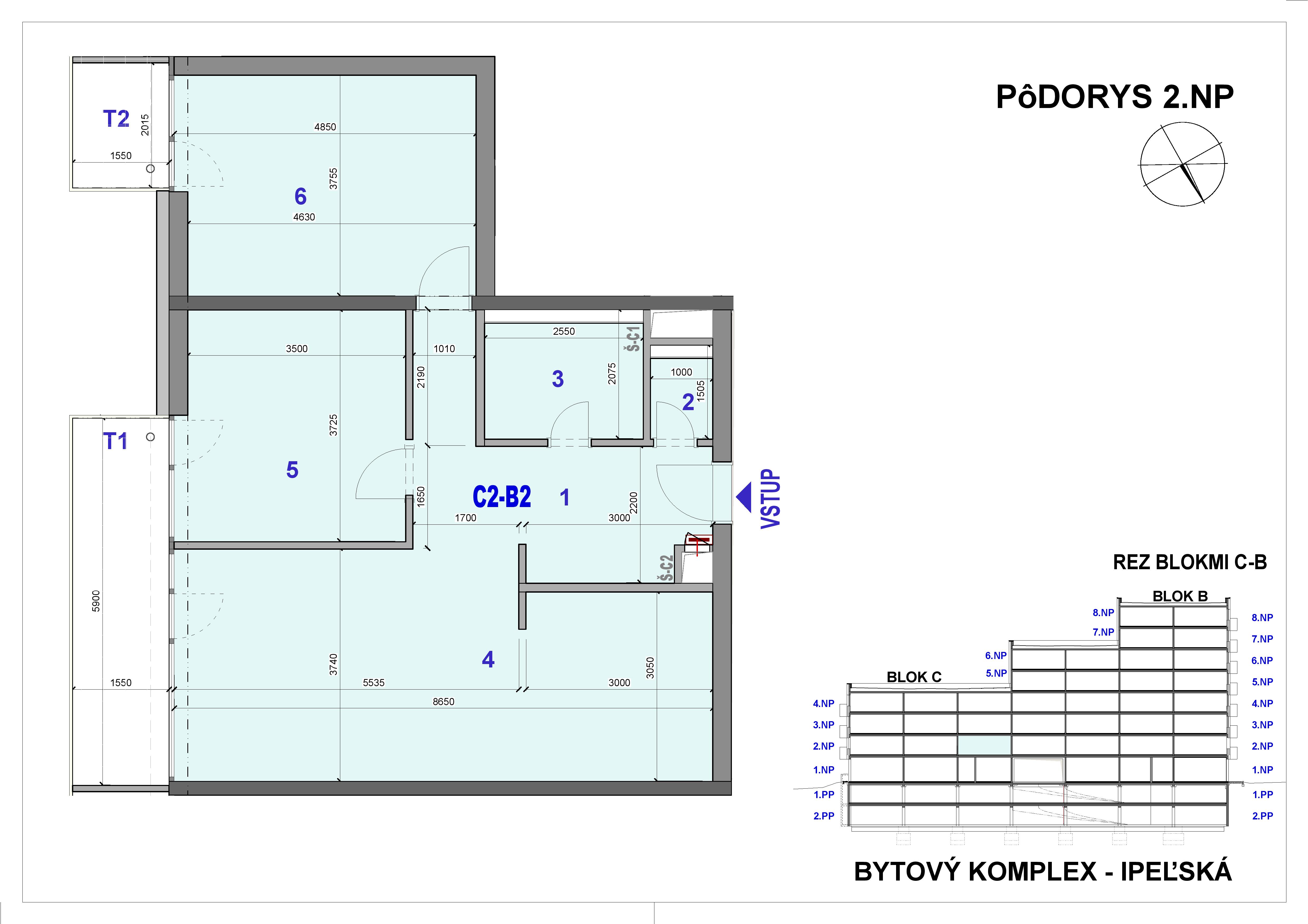 Ipeľská - C2-B2 - Pôdorys