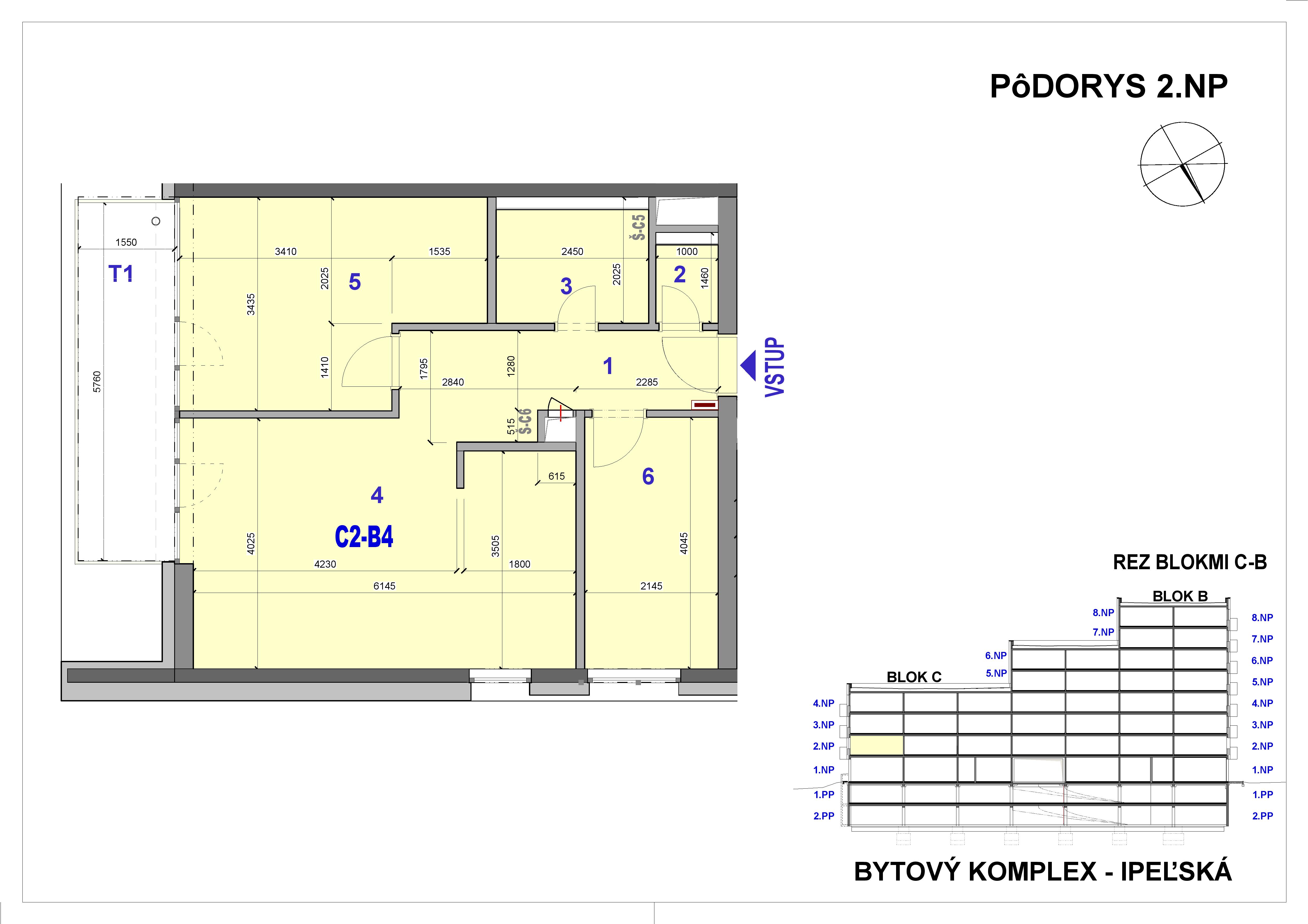 Ipeľská - C2-B4 - Pôdorys