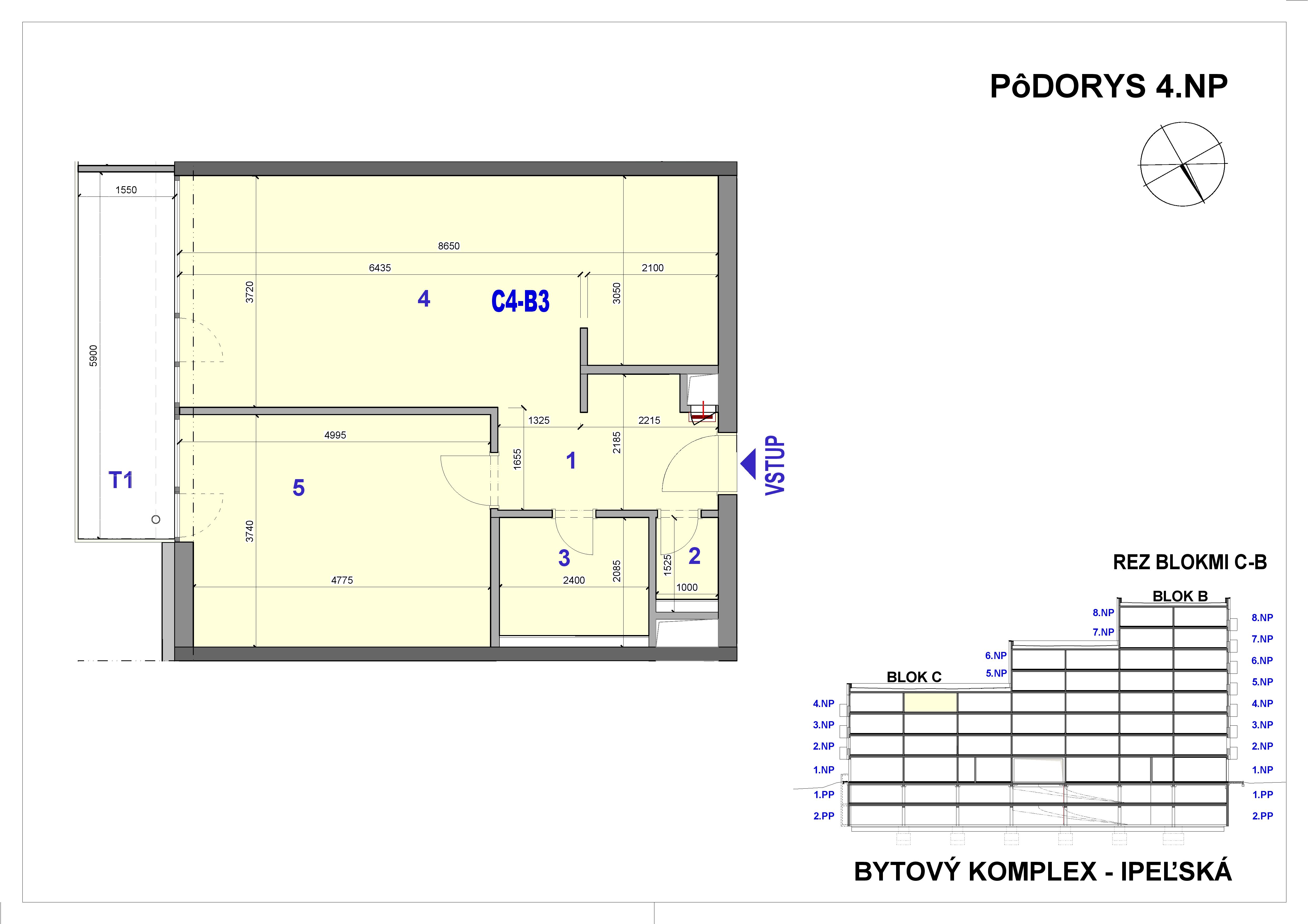 Ipeľská - C4-B3 - Pôdorys