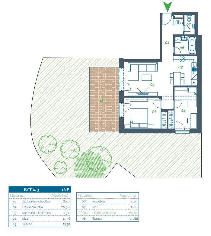 Lorinčík Háje - 3 - Pôdorys
