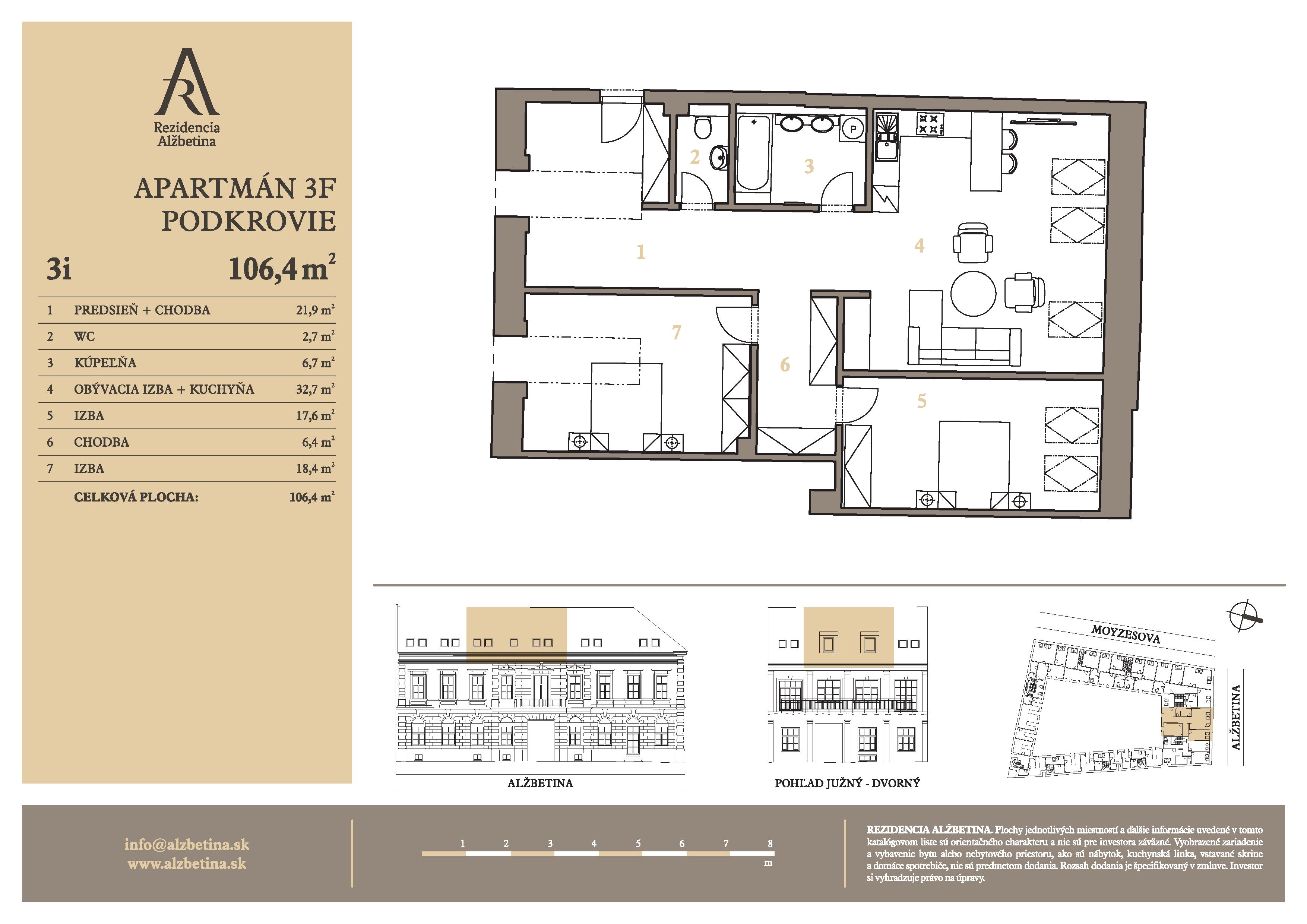 Rezidencia Alžbetina - 3F - Pôdorys