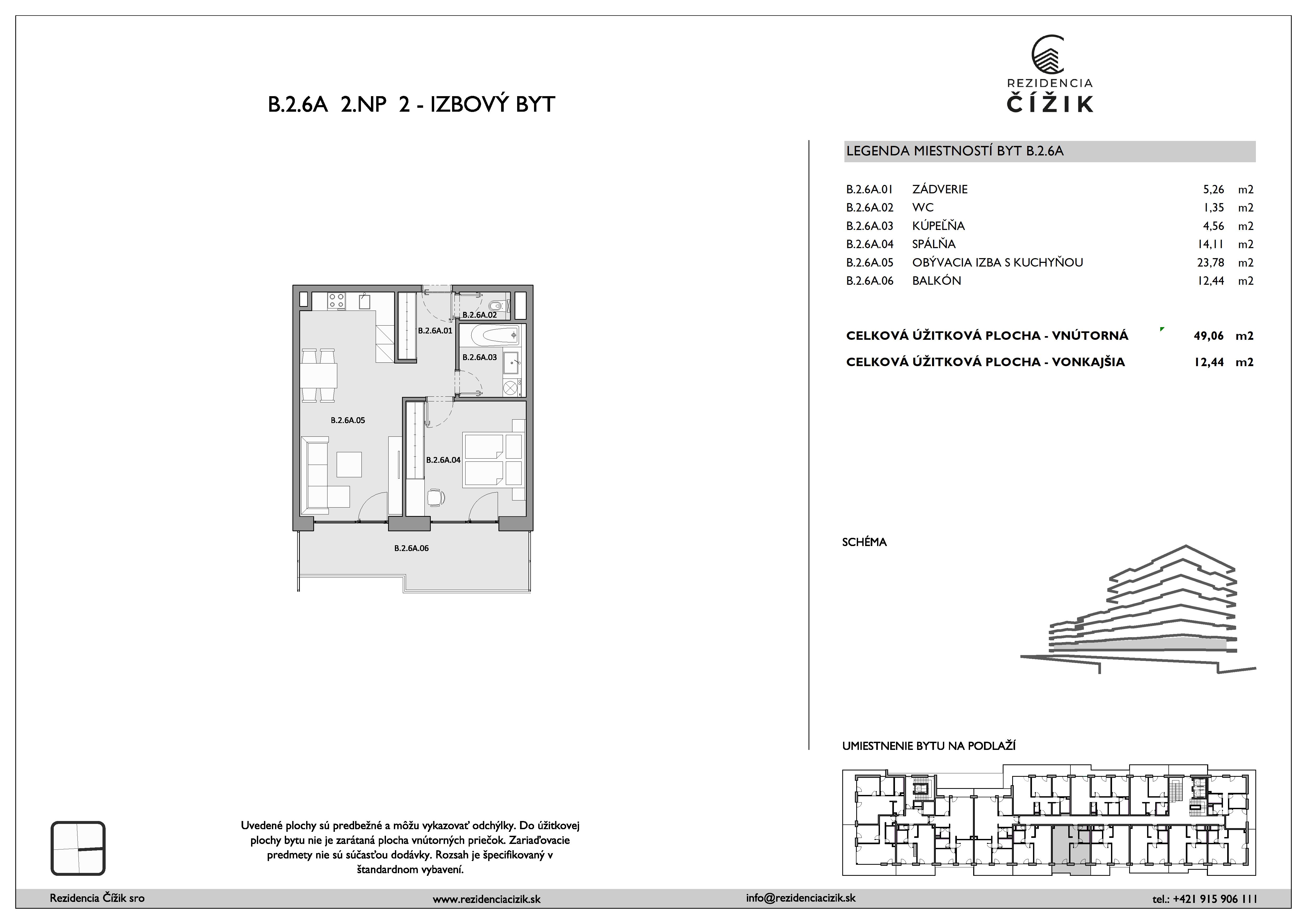 Rezidencia Čížik - B.2.6A - Pôdorys