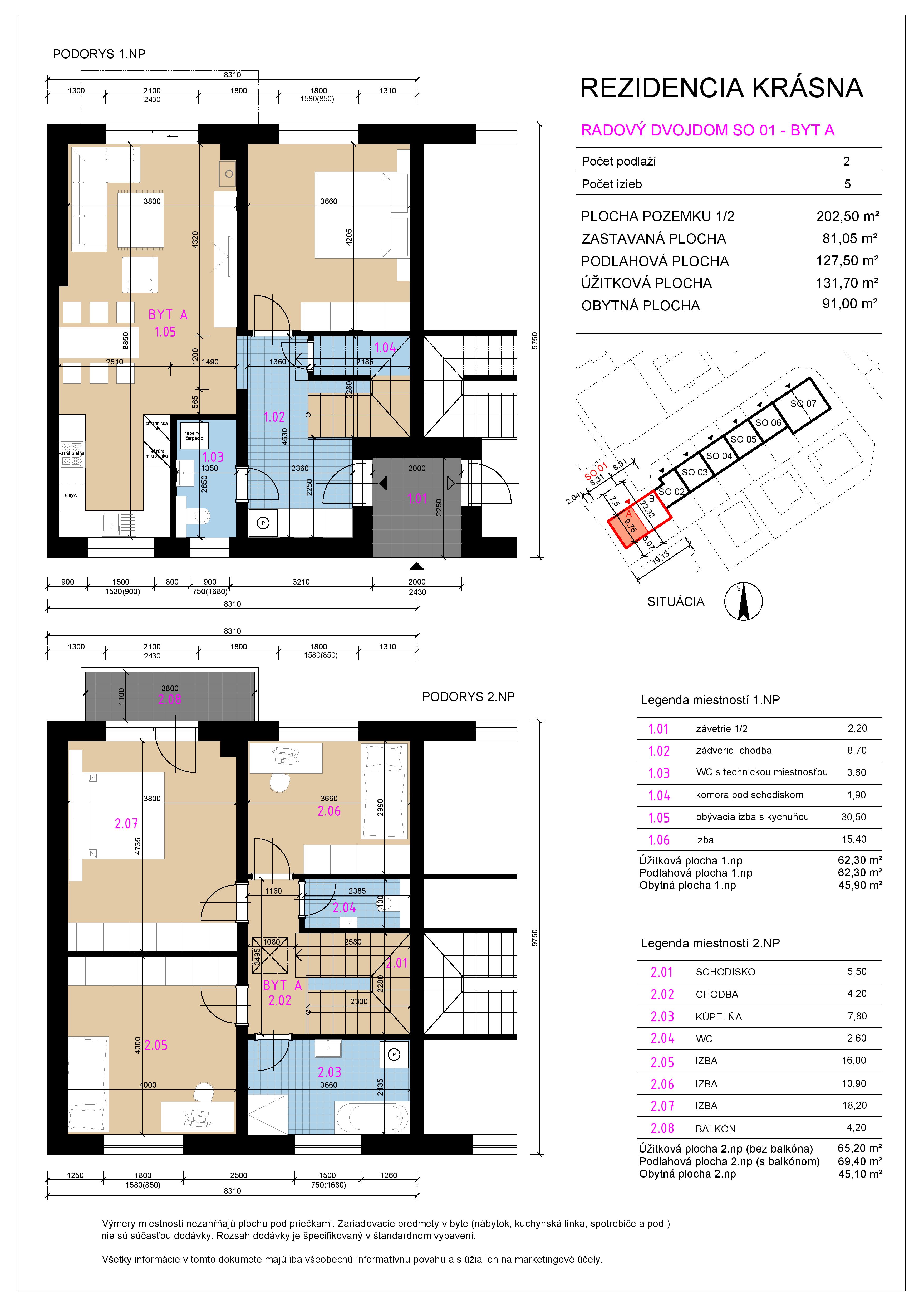 Rezidencia Krásna - SO 01 a - Pôdorys