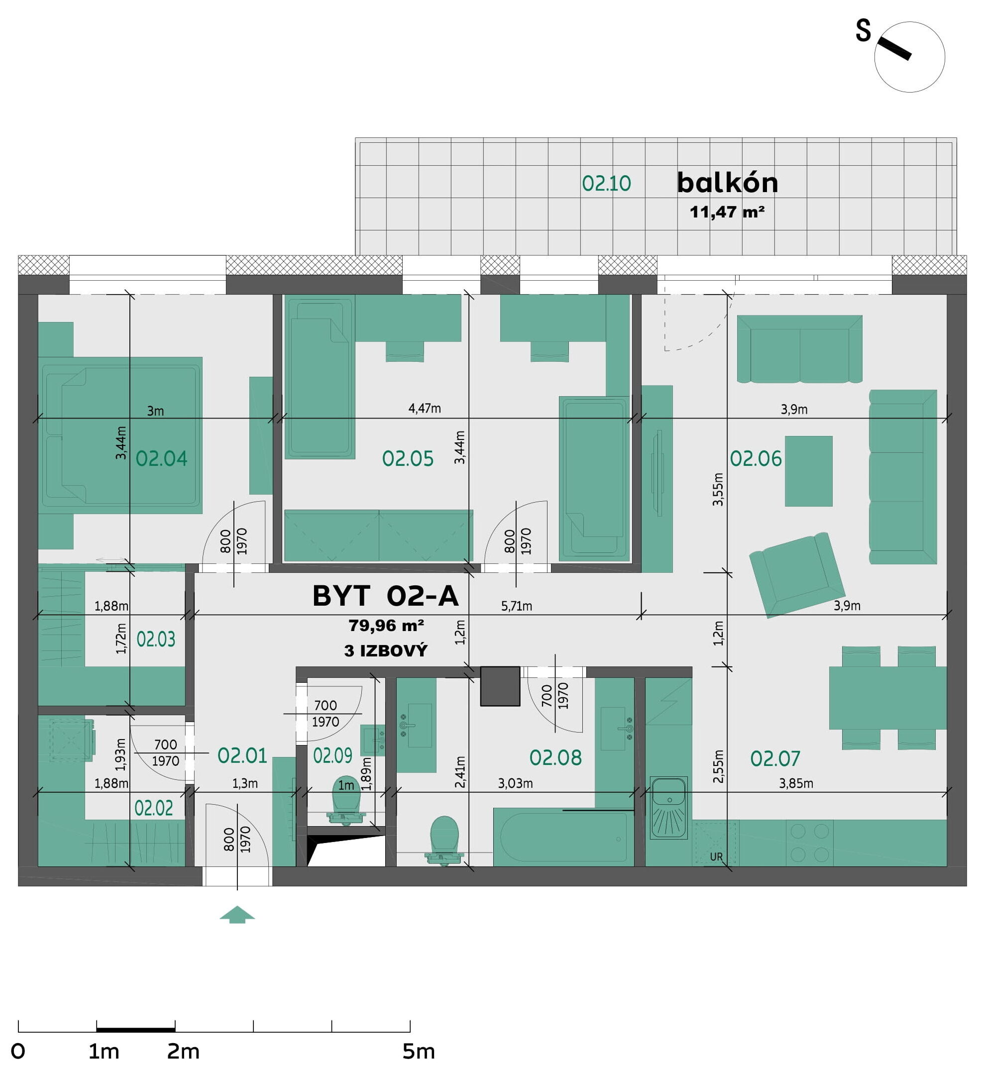 Rezidencia Louis Pasteur - 202-A - Pôdorys