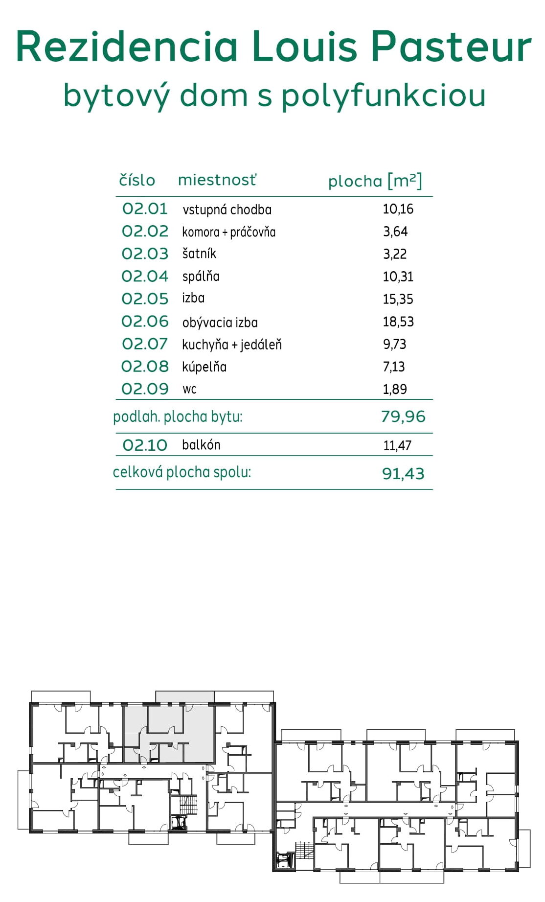 Rezidencia Louis Pasteur - 202-A - Pôdorys