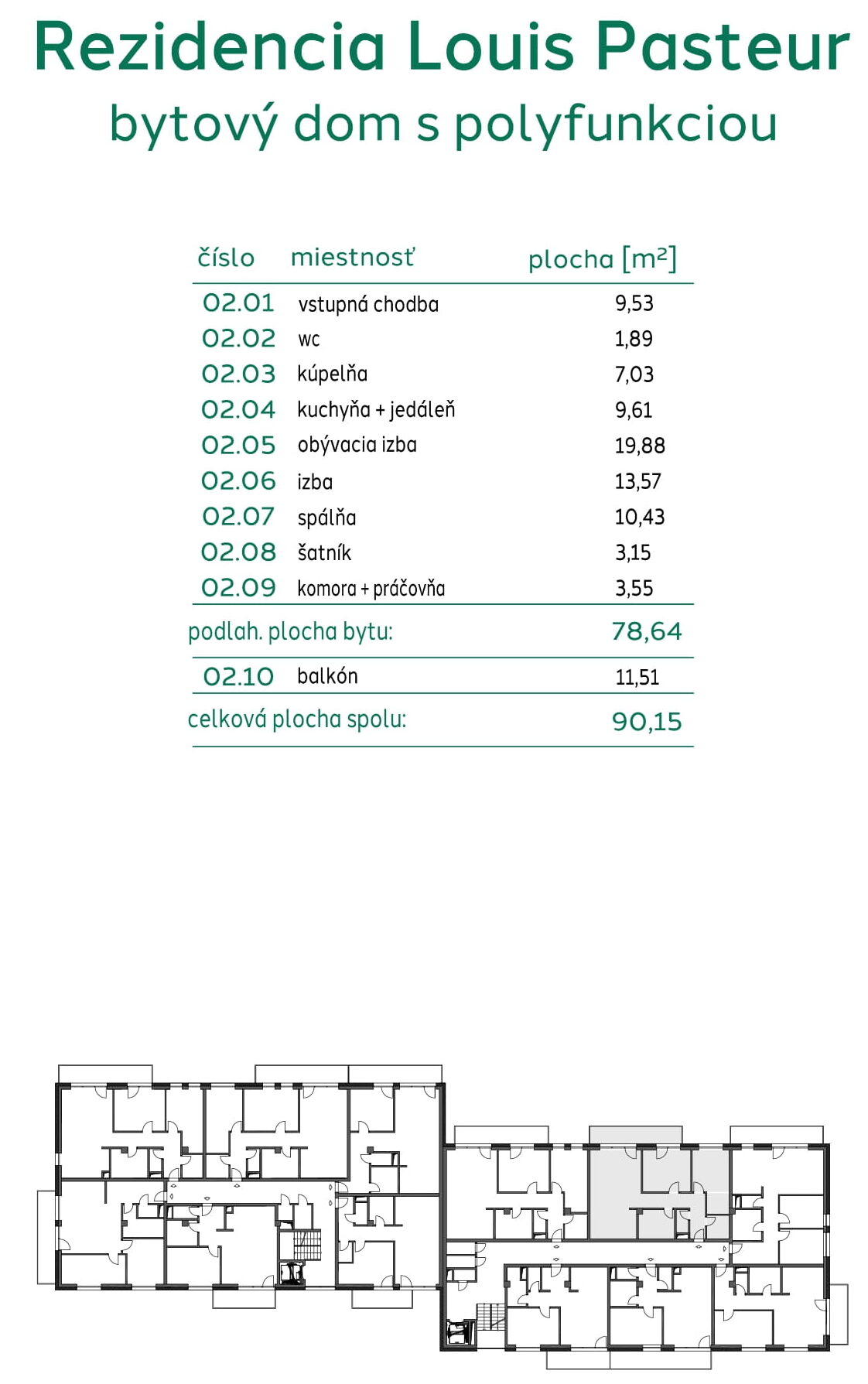Rezidencia Louis Pasteur - 202-B - Pôdorys