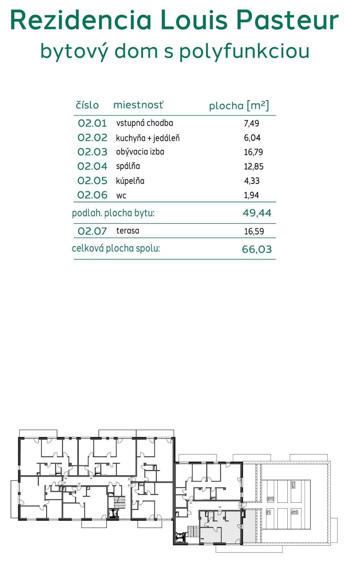 Rezidencia Louis Pasteur - 702-B - Pôdorys