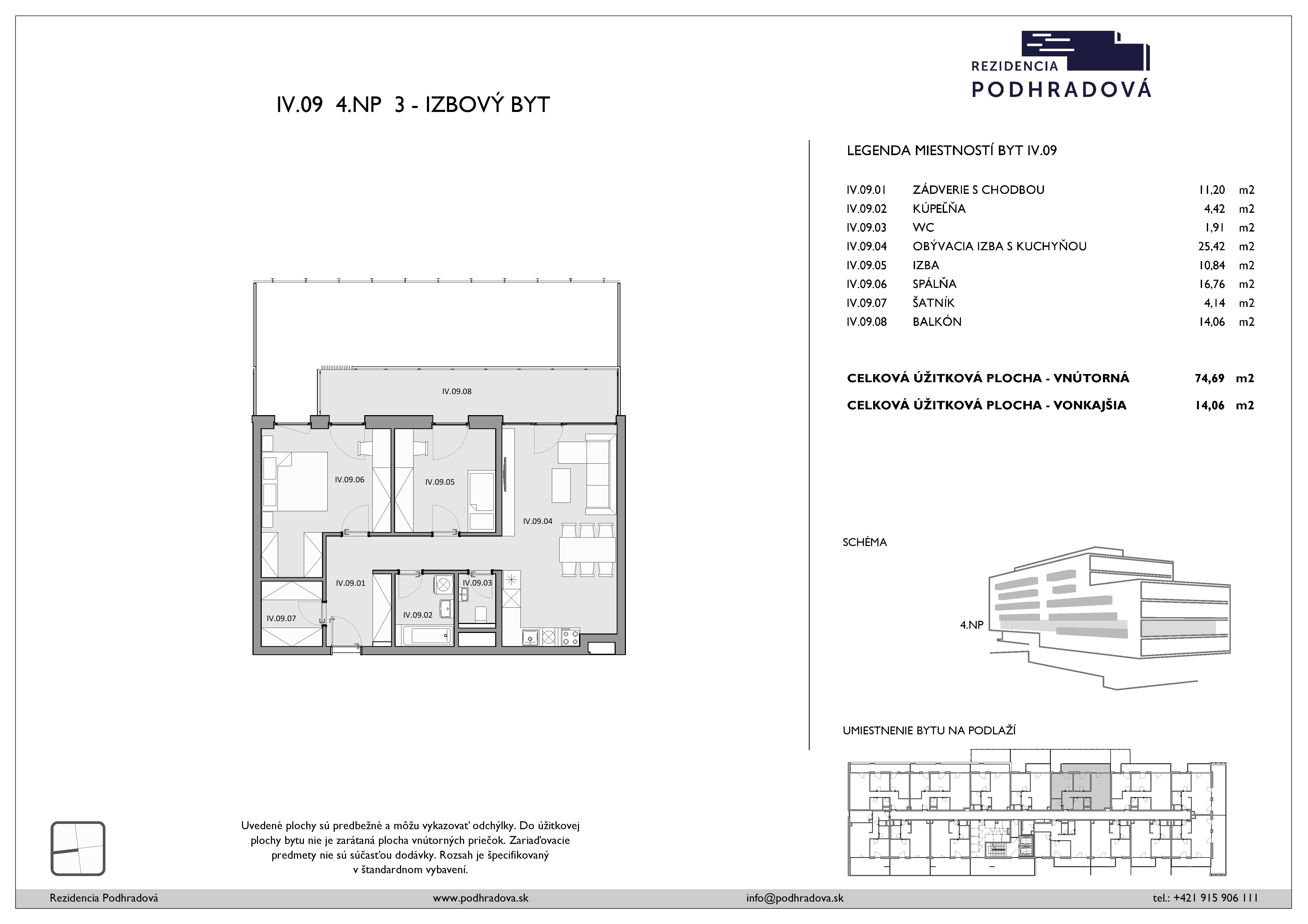 Rezidencia Podhradová - 409 - Pôdorys